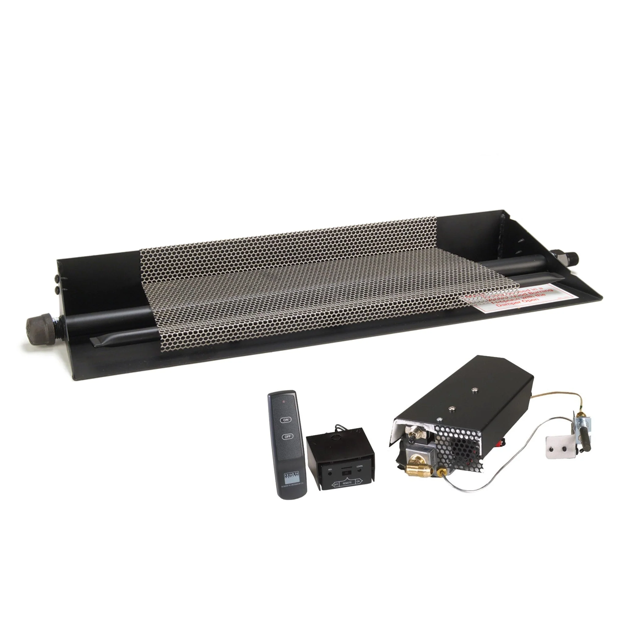 16/19" Vented G45 Glass Fireplace Burner "11" Series Standing Pilot with On/Off Remote by Real Fyre