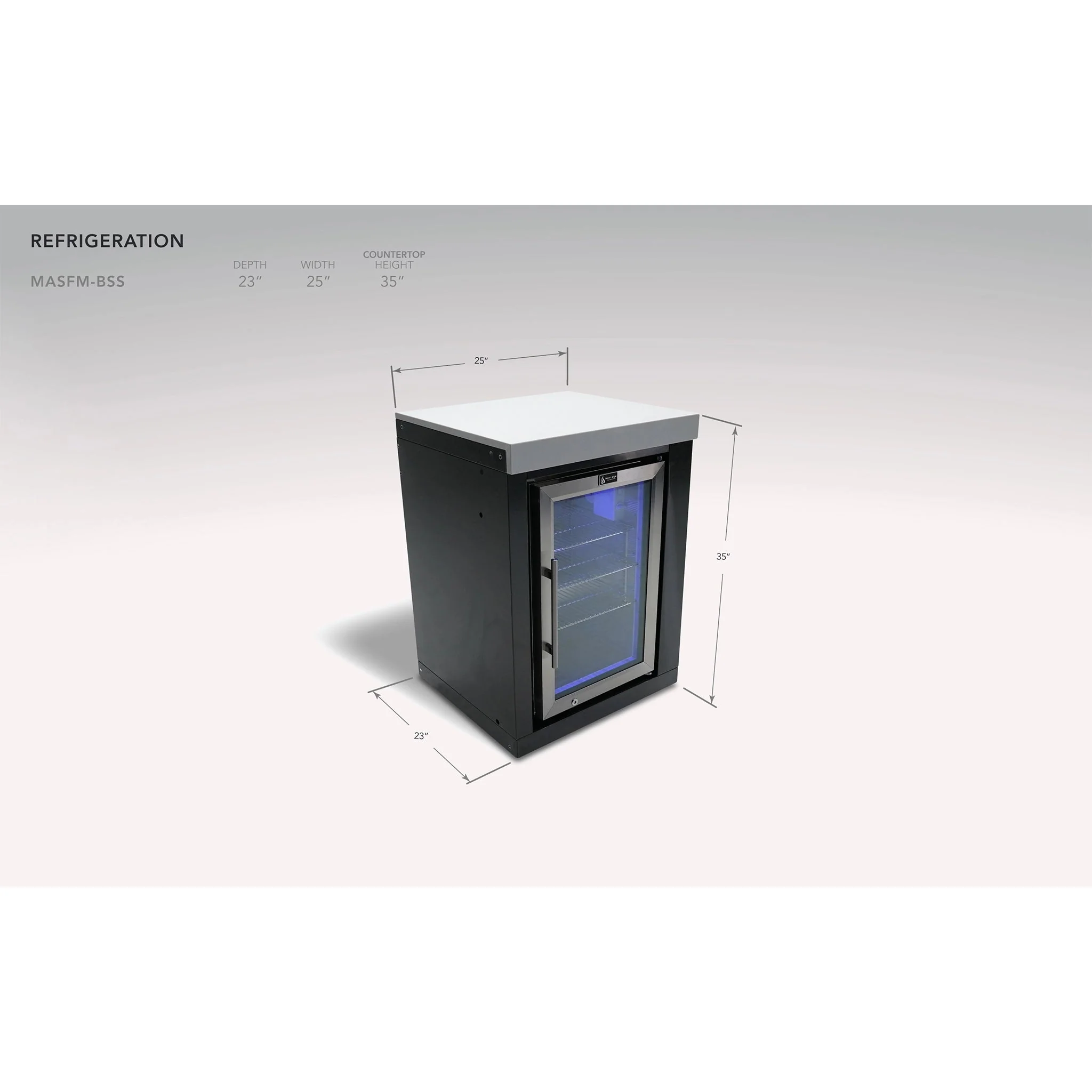 2.6 Cu. Ft. Cabinet Module - Rated Black Stainless Steel Outdoor Refrigerator - MASFM-BSS by Mont Alpi - Image 9