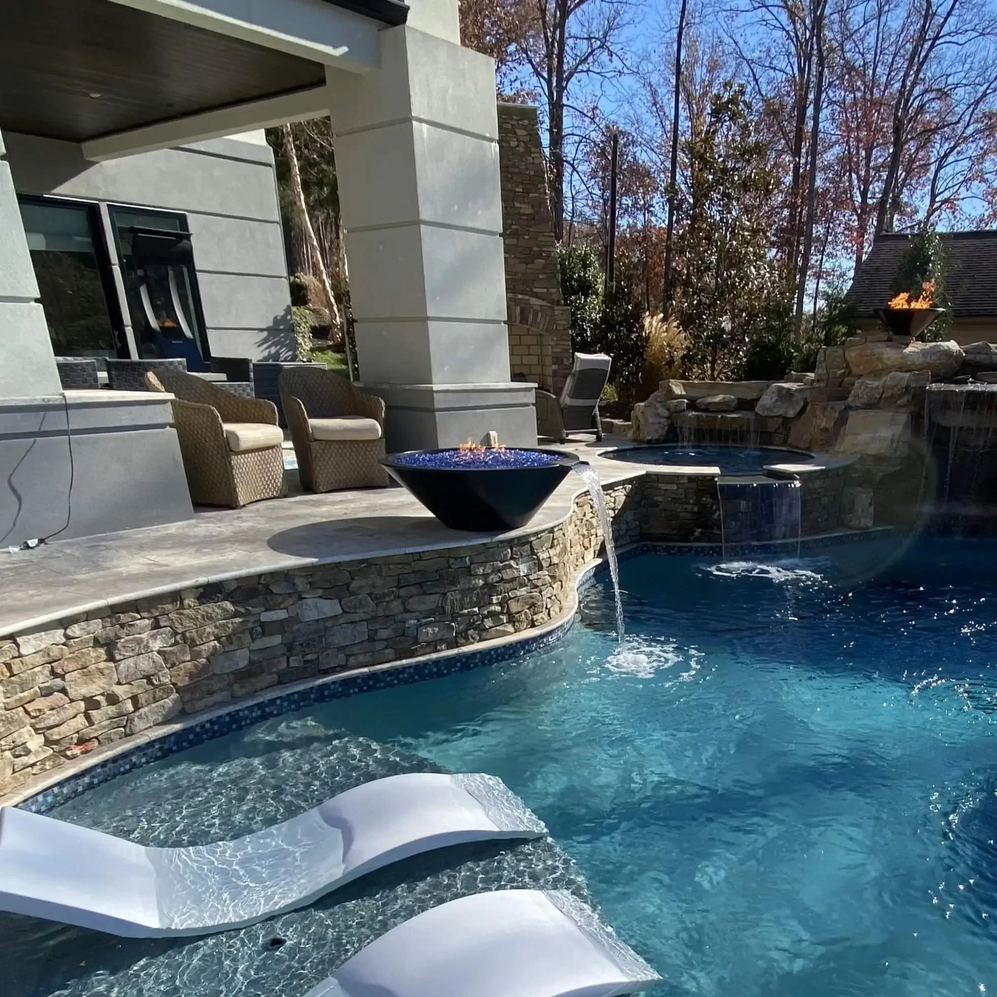 24" Round Concrete Cazo Fire and Water Bowl by The Outdoor Plus - Image 3