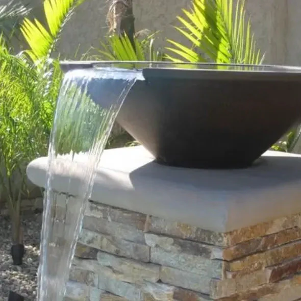 31" Round Concrete Cazo Water Bowl by The Outdoor Plus - Image 3