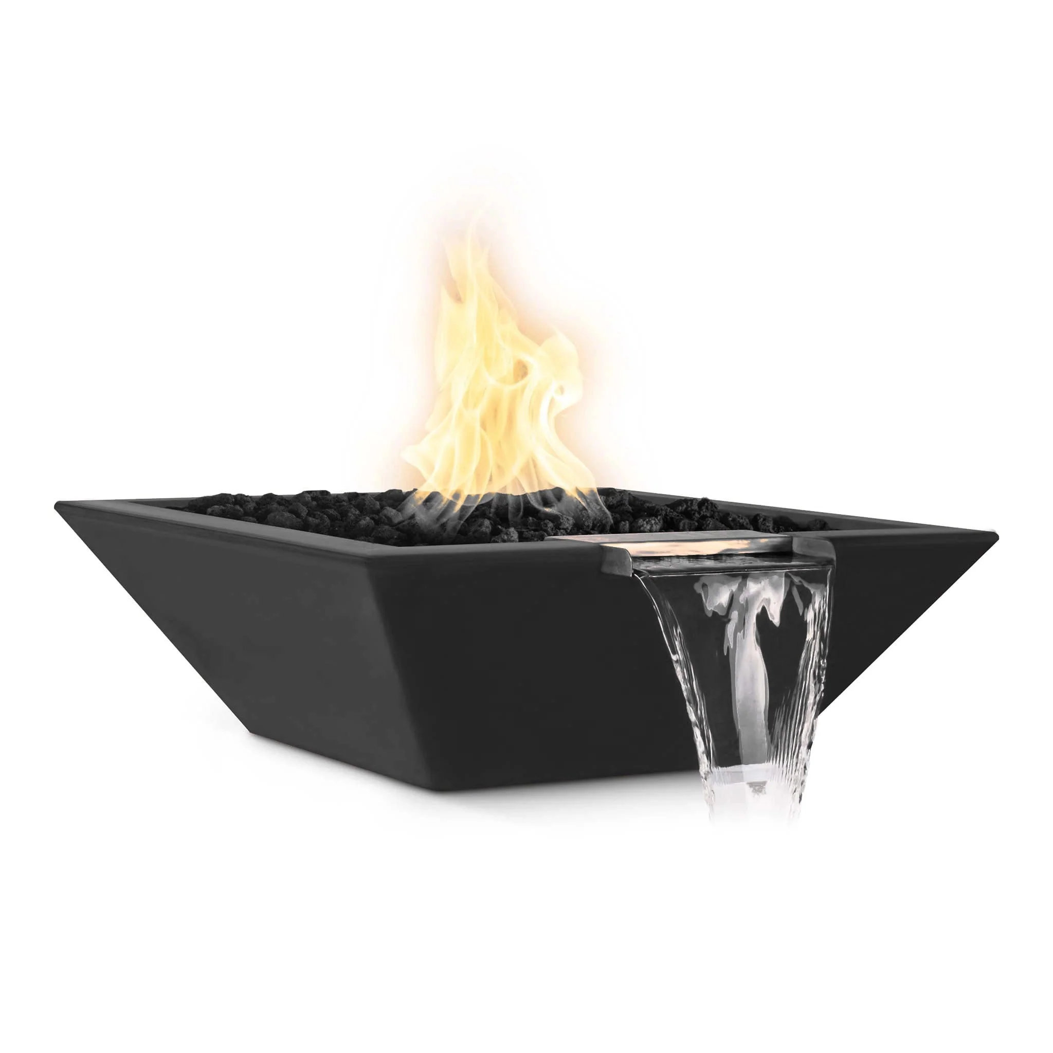 24" Square Concrete Maya Fire and Water Bowl by The Outdoor Plus - Image 10