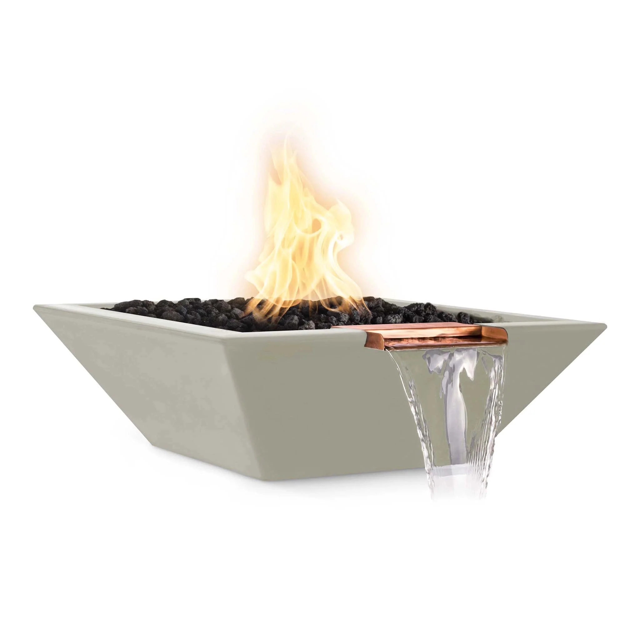 24" Square Concrete Maya Fire and Water Bowl by The Outdoor Plus - Image 12
