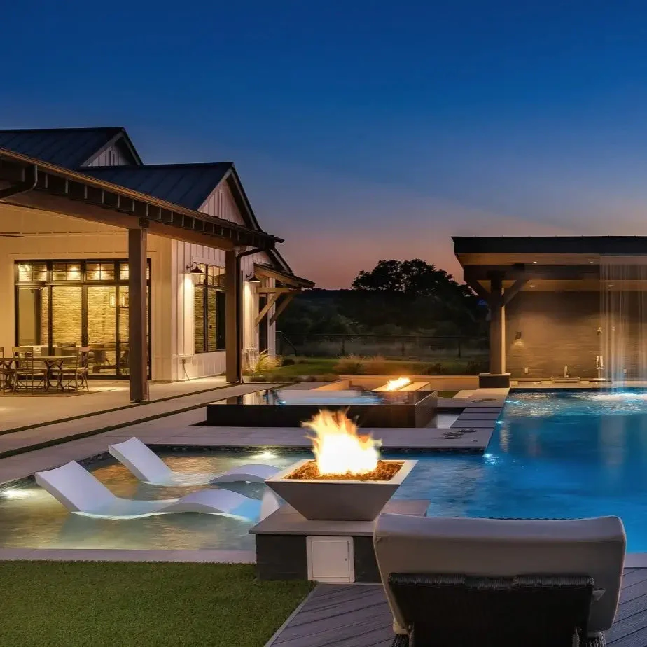 24" Square Concrete Maya Fire Bowl by The Outdoor Plus - Image 10