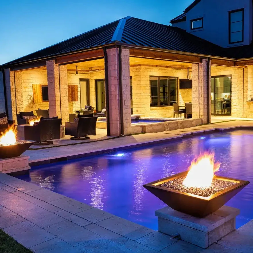 24" Square Concrete Maya Fire Bowl by The Outdoor Plus - Image 4