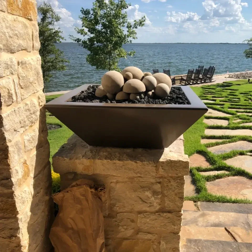24" Square Concrete Maya Fire Bowl by The Outdoor Plus - Image 5