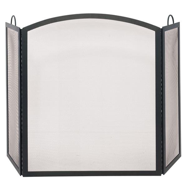 3 Fold Black Wrought Iron Arch Screen - Medium
