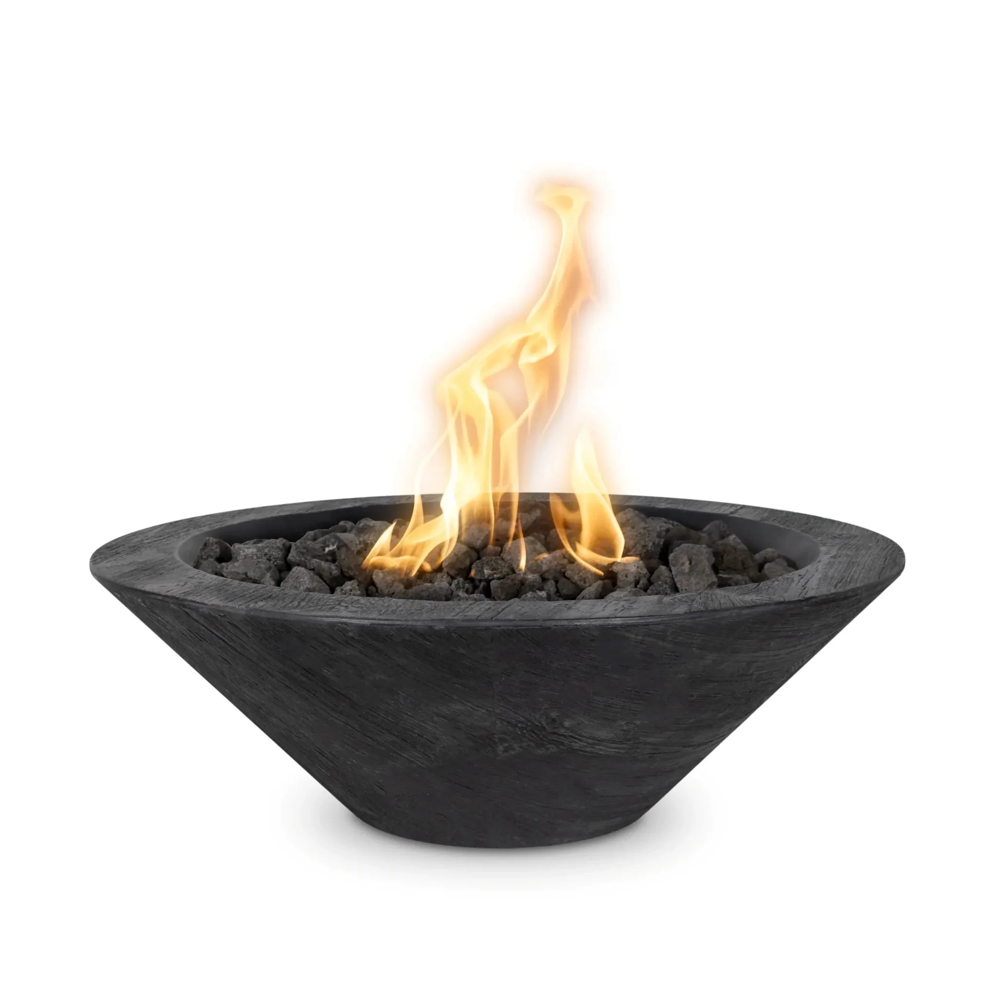 24" Round Woodgrain Concrete Cazo Fire Bowl by The Outdoor Plus - Image 3