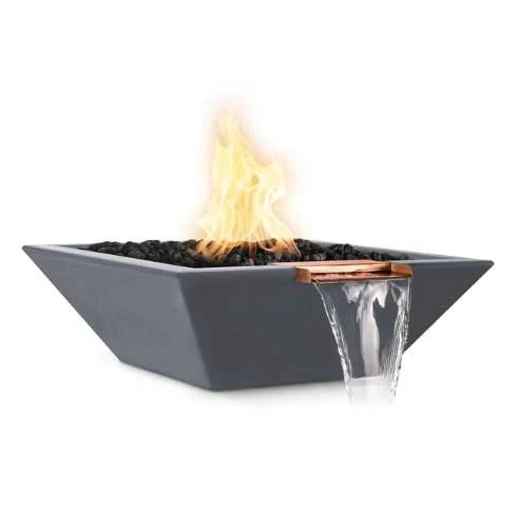 30" Square Concrete Maya Fire and Water Bowl by The Outdoor Plus - Image 10