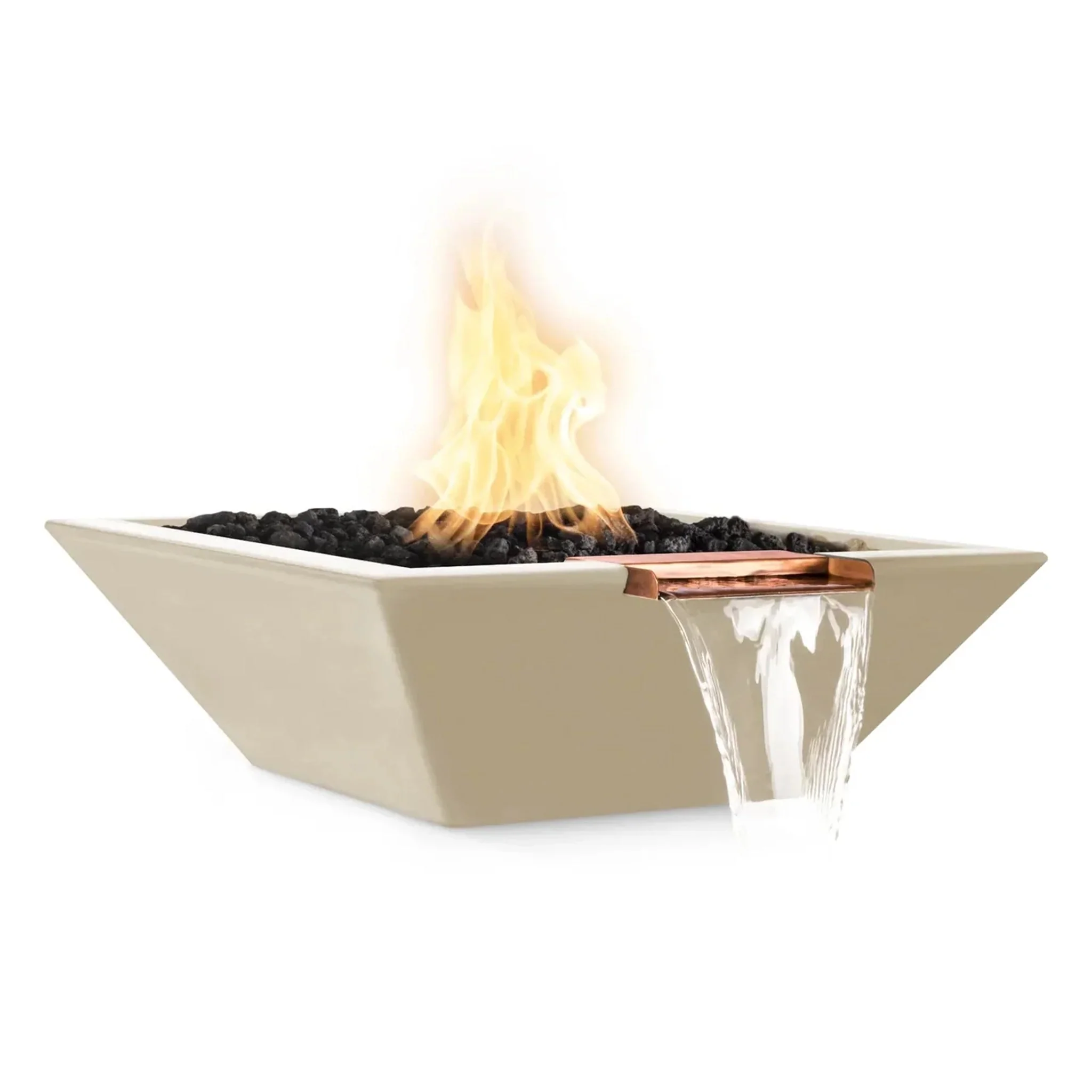 30" Square Concrete Maya Fire and Water Bowl by The Outdoor Plus - Image 11