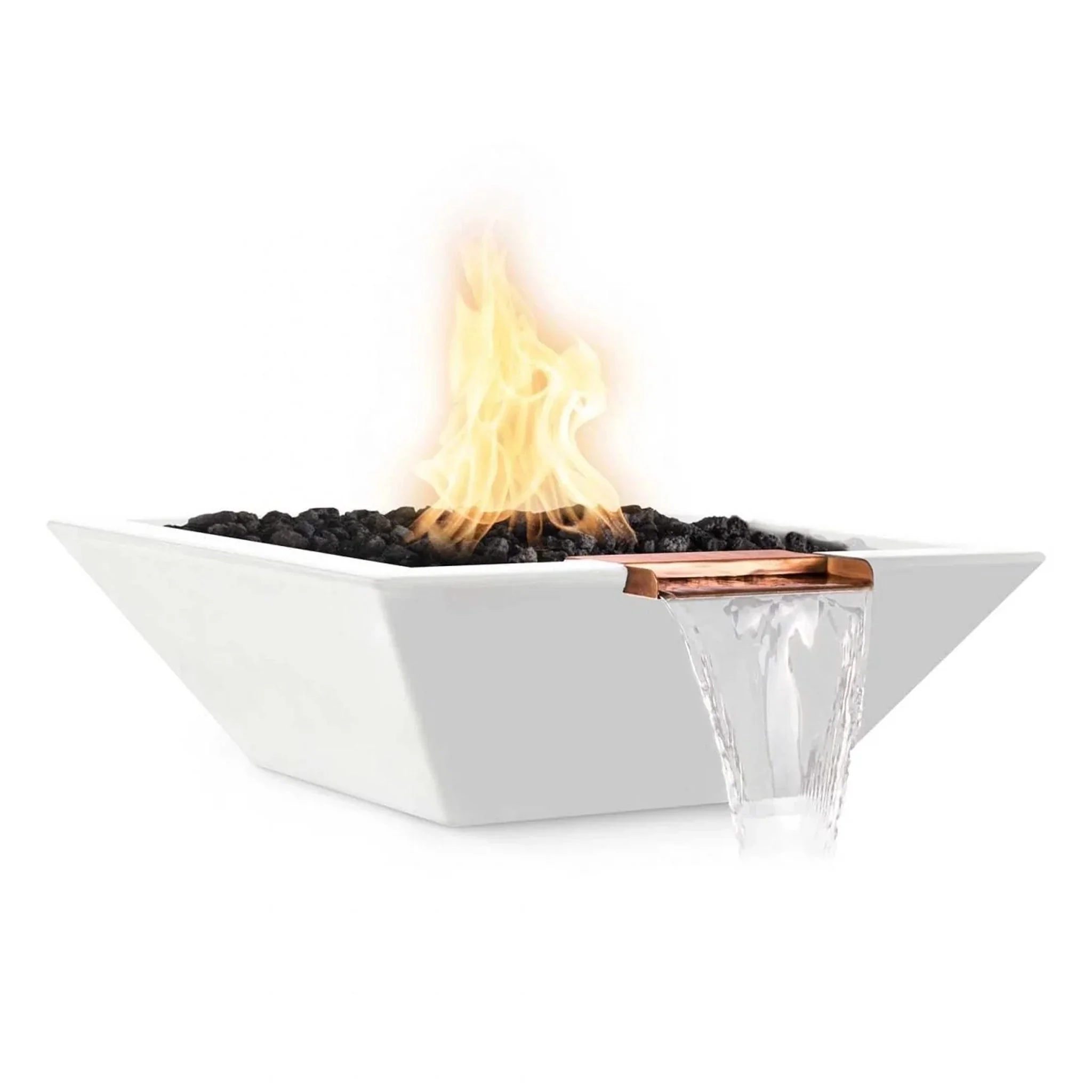 30" Square Concrete Maya Fire and Water Bowl by The Outdoor Plus - Image 12