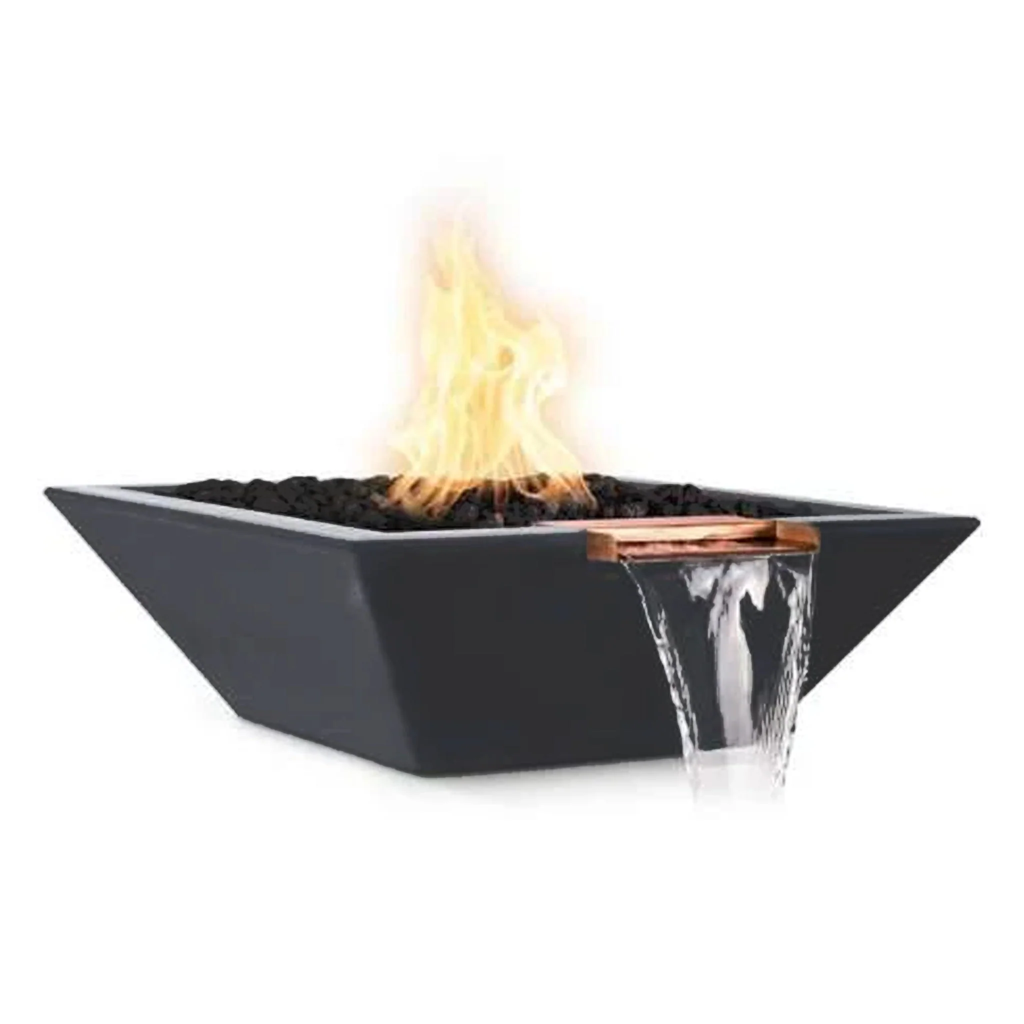 30" Square Concrete Maya Fire and Water Bowl by The Outdoor Plus - Image 7