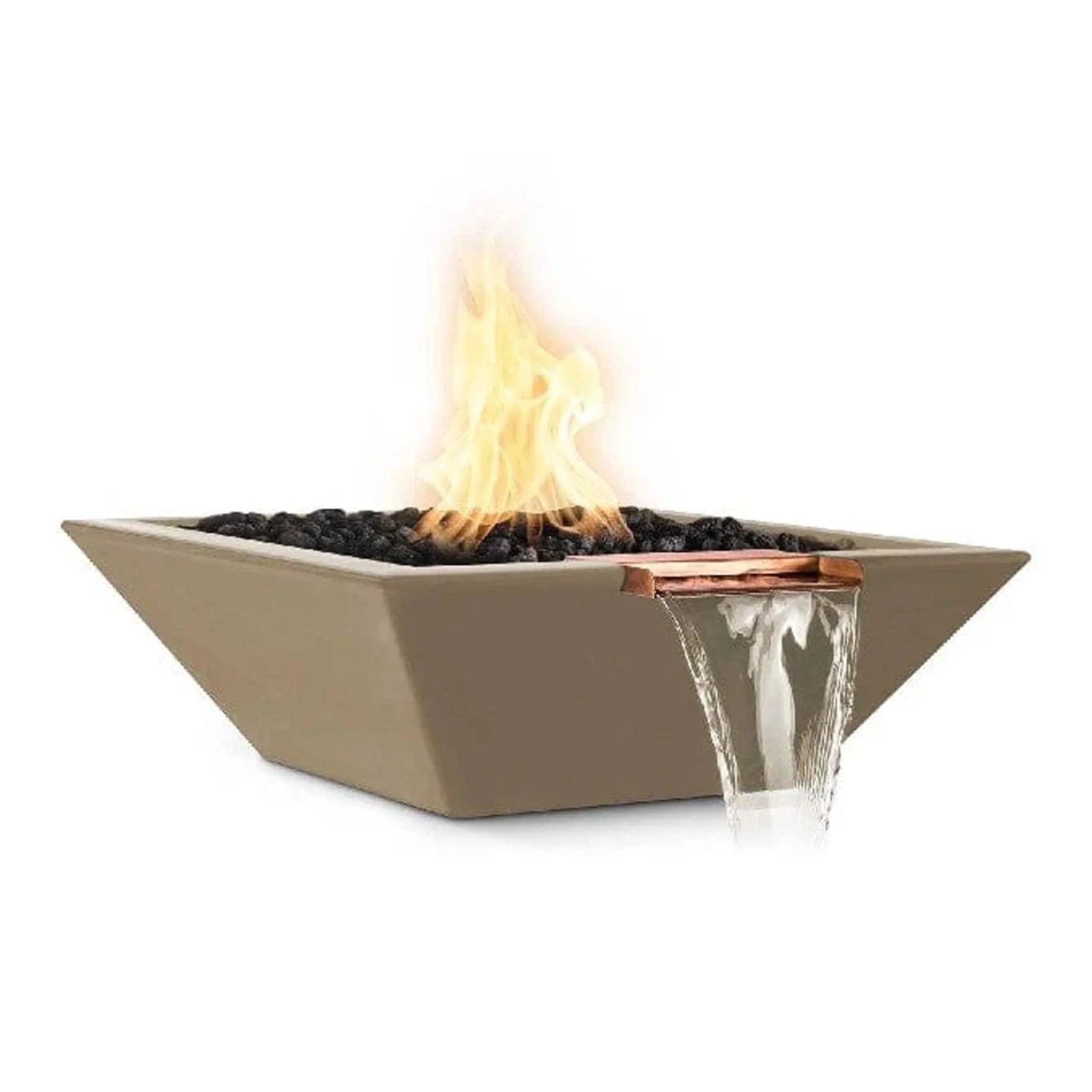 30" Square Concrete Maya Fire and Water Bowl by The Outdoor Plus - Image 8