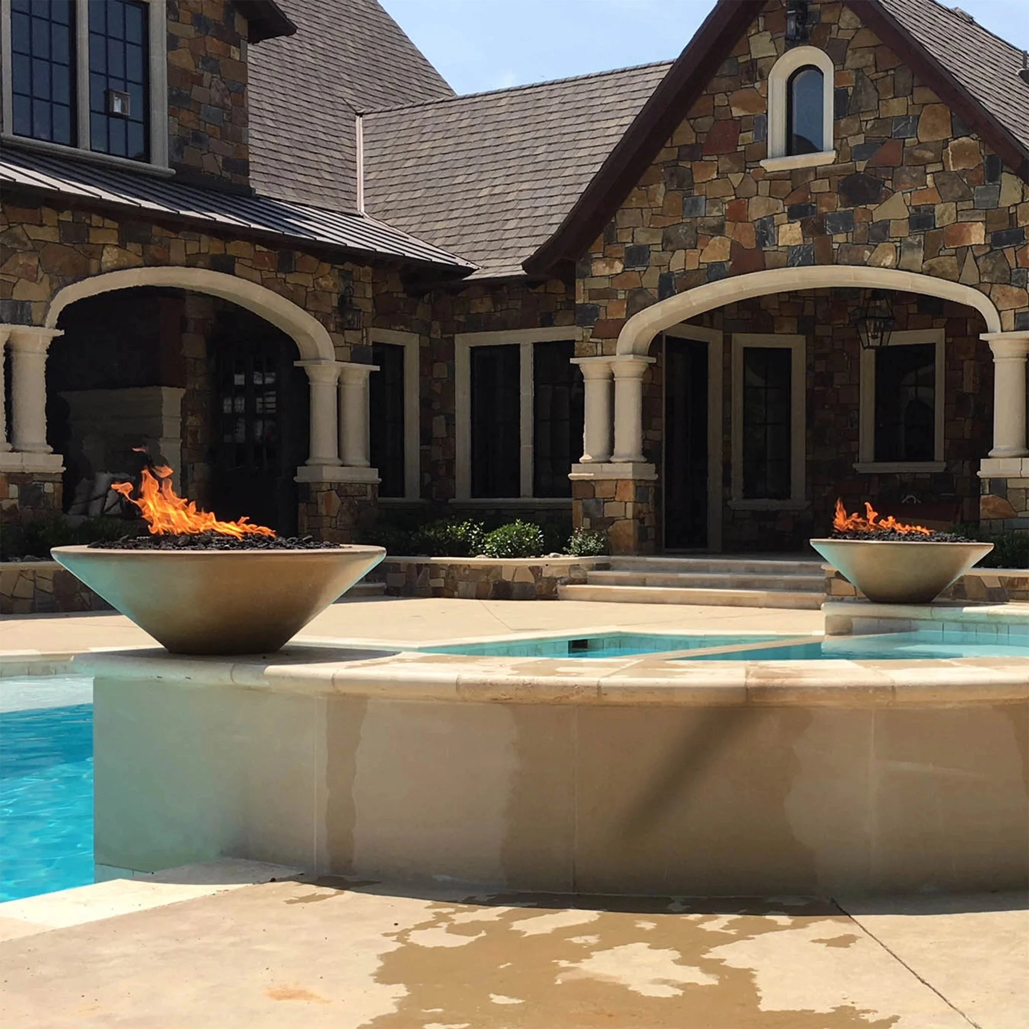 31" Round Concrete Cazo Fire Bowl by The Outdoor Plus - Image 4