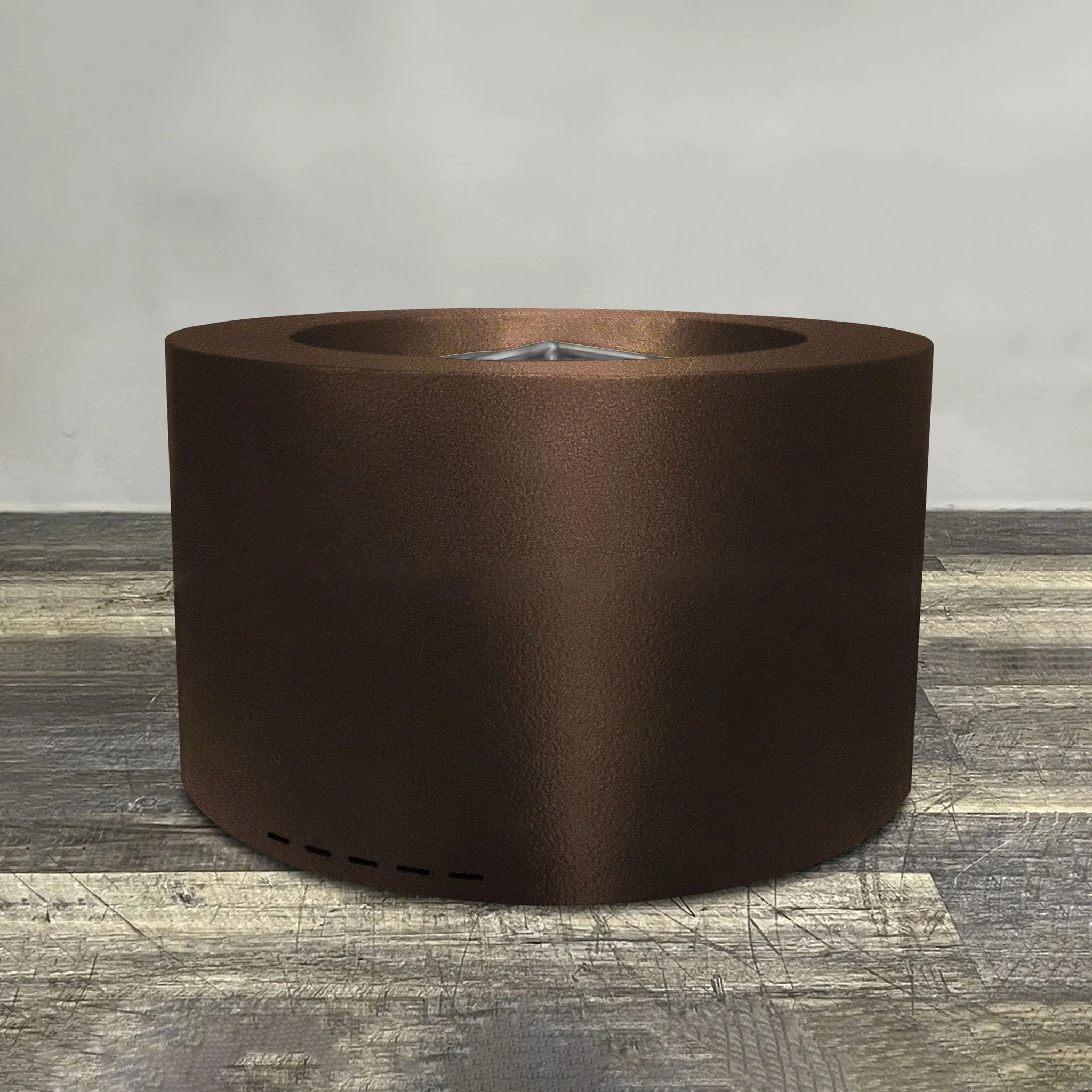36" Round Gravity Powder Coated Steel Fire Pit - Natural Gas - 110V CSA Hi/Lo Electronic Ignition System w/Bluetooth & Handheld Remote - Bronze Hammertone by Starfire Designs - Image 4