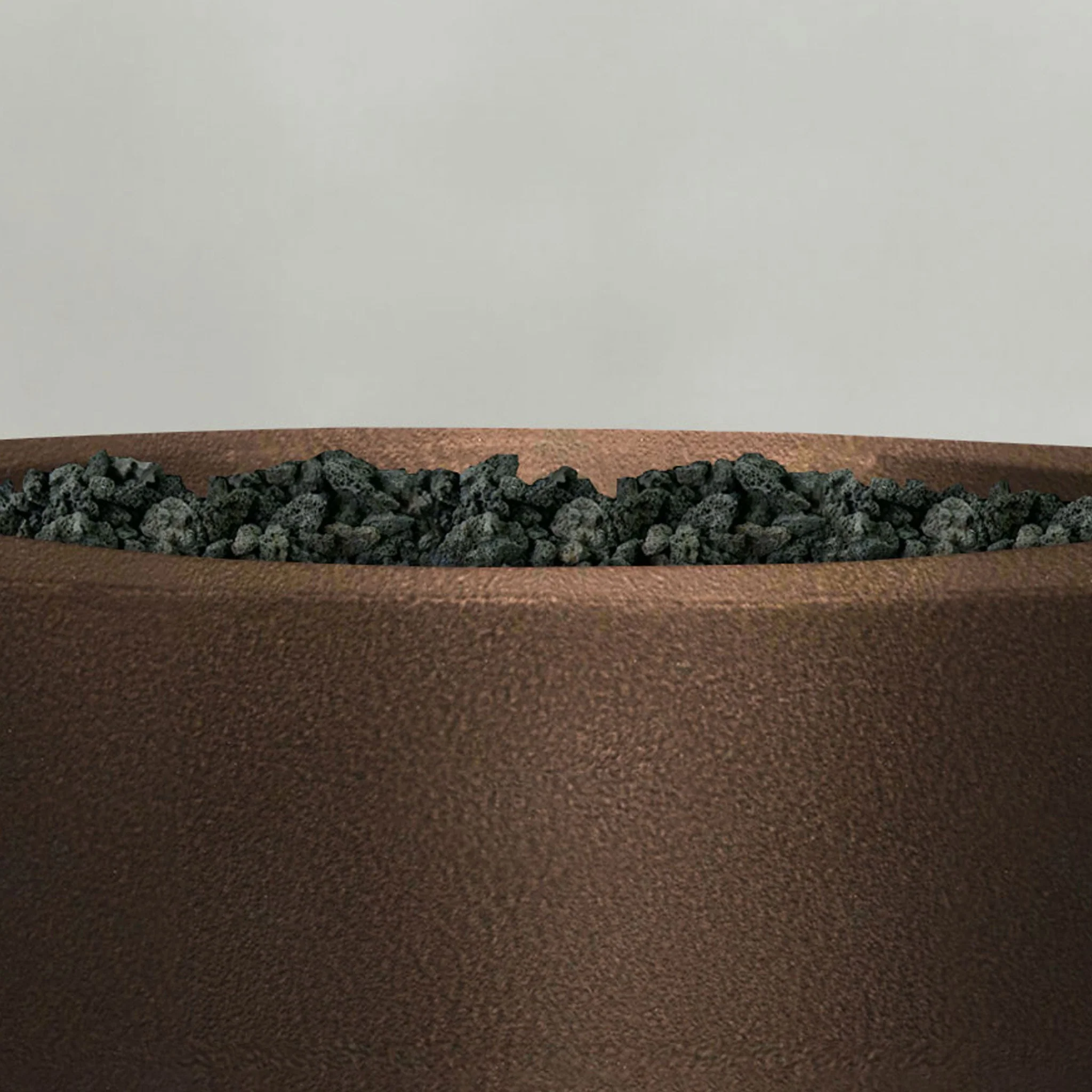36" Round Gravity Powder Coated Steel Fire Pit - Natural Gas - 110V CSA Hi/Lo Electronic Ignition System w/Bluetooth & Handheld Remote - Bronze Hammertone by Starfire Designs - Image 6