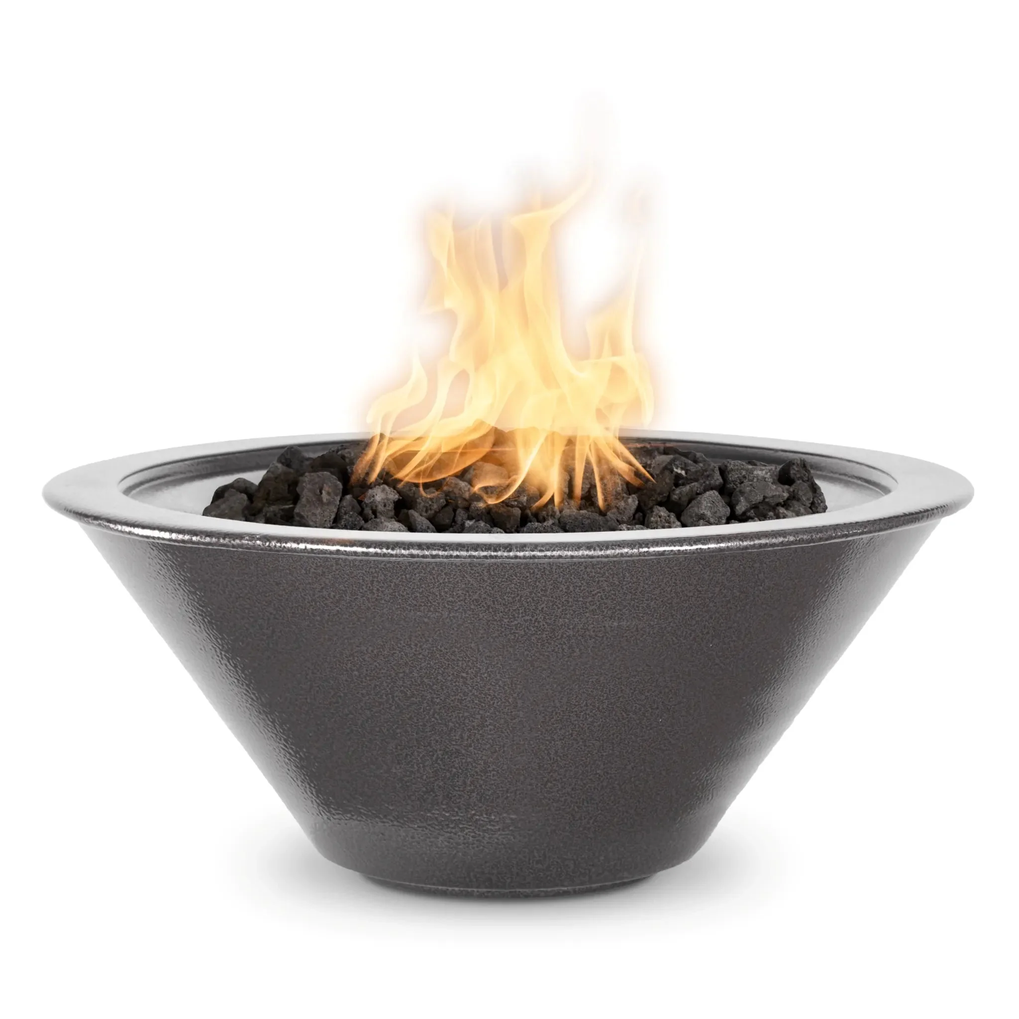 24" Round Powder Coated Aluminum Cazo Fire Bowl by The Outdoor Plus