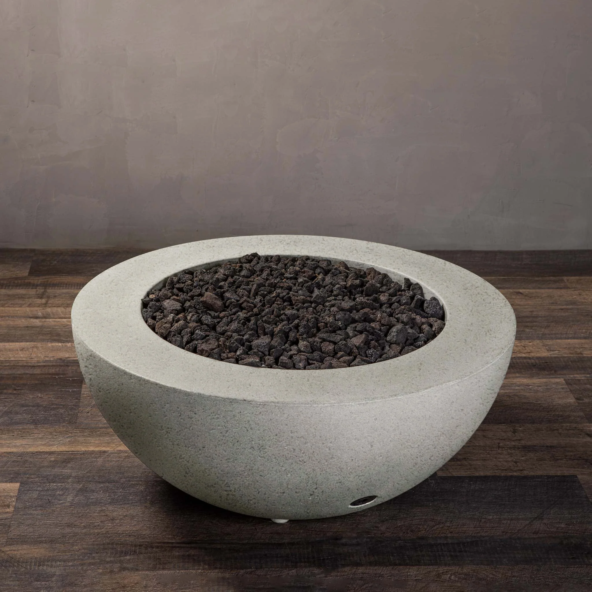 36" Round Rustic Gravity Concrete (GFRC) Fire Pit - Natural Gas - Push Button Spark Ignition - Natural Gray by Starfire Designs - Image 10