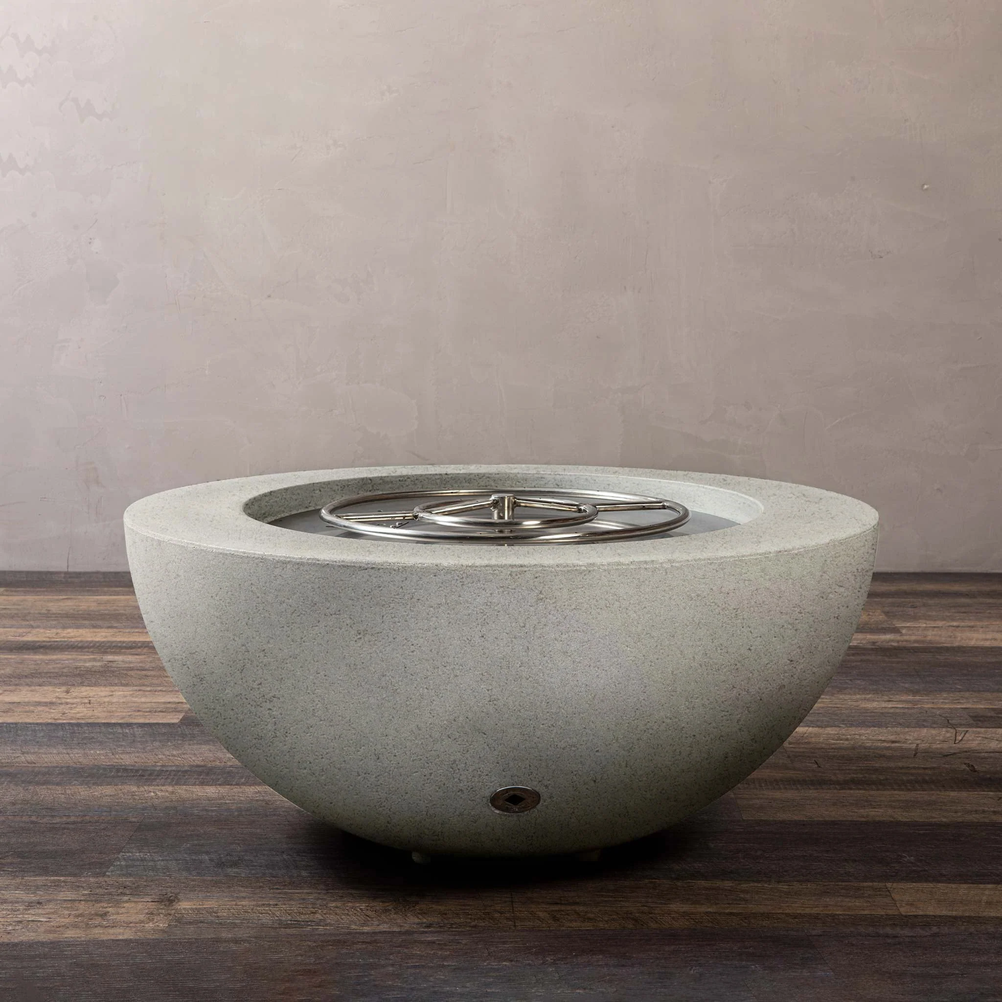 36" Round Rustic Gravity Concrete (GFRC) Fire Pit - Natural Gas - Push Button Spark Ignition - Natural Gray by Starfire Designs - Image 12