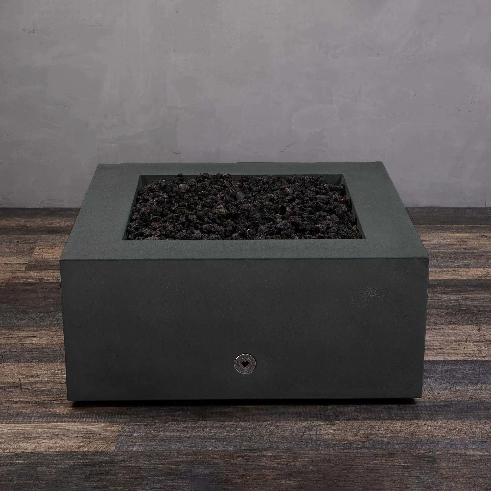 36" Square Gravity Concrete (GFRC) Fire Pit - Natural Gas - Match Lit Ignition - Graphite by Starfire Designs - Image 10