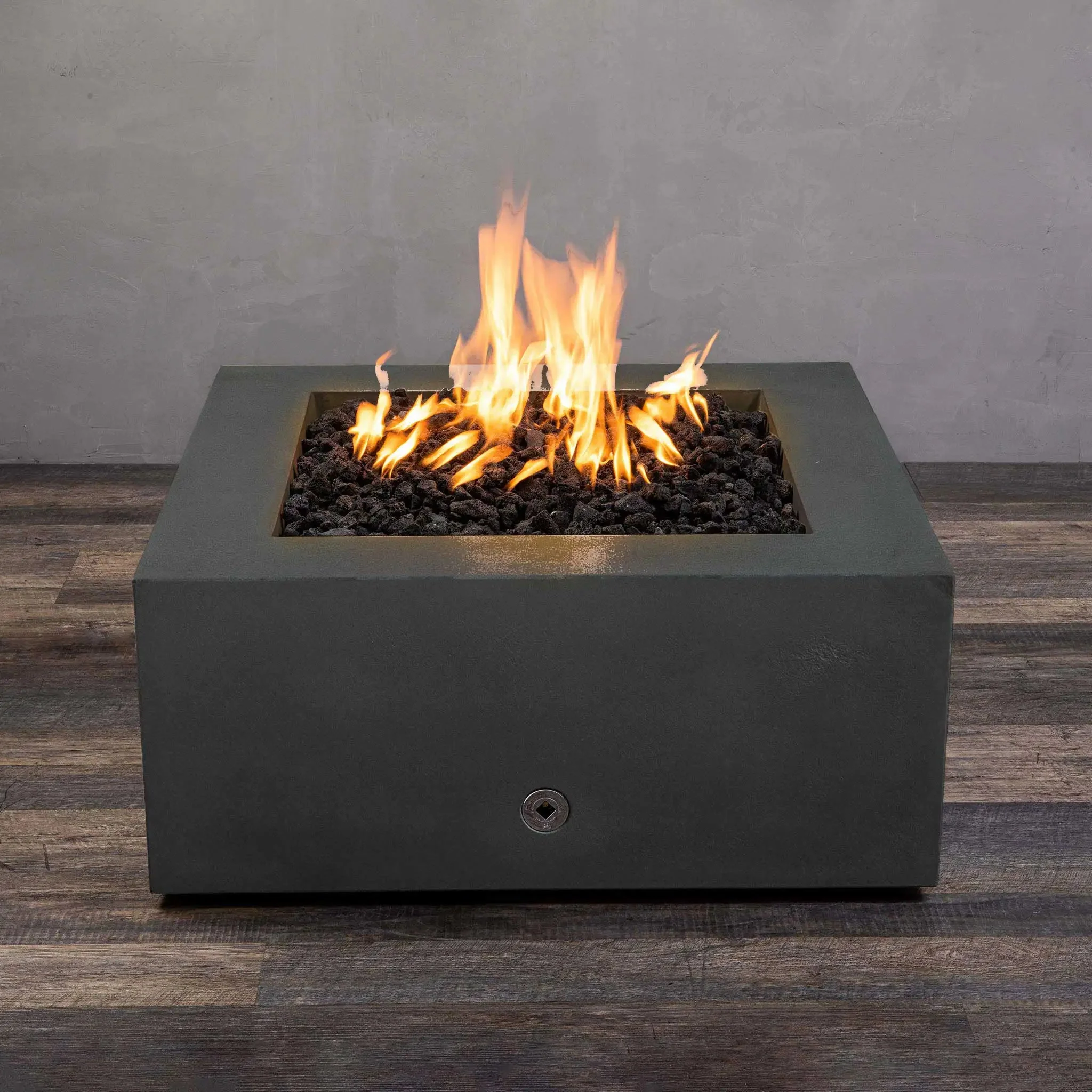36" Square Gravity Concrete (GFRC) Fire Pit - Natural Gas - Match Lit Ignition - Graphite by Starfire Designs - Image 9