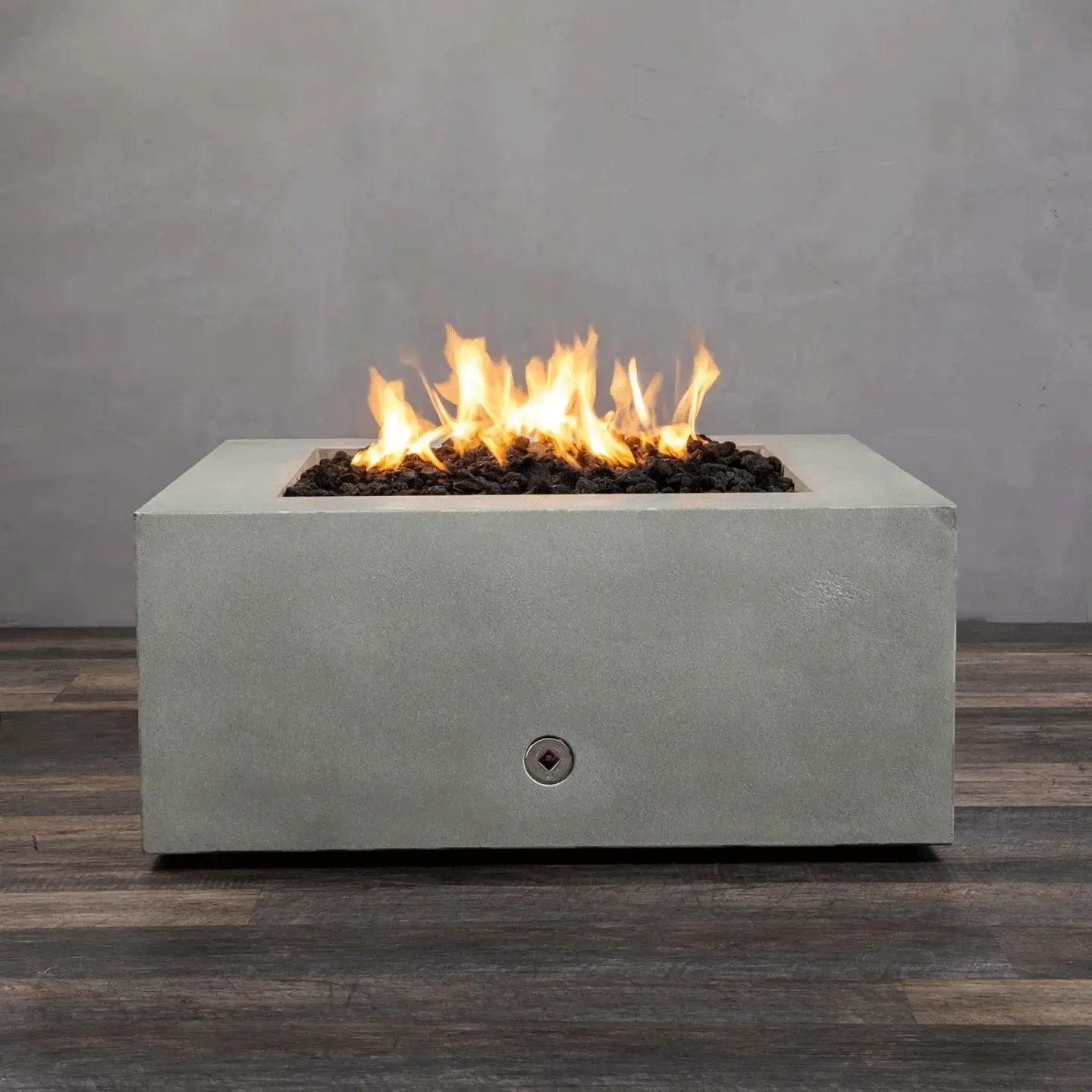 36" Square Gravity Concrete (GFRC) Fire Pit - Natural Gas - Push Button Spark Ignition - Natural Gray by Starfire Designs - Image 2