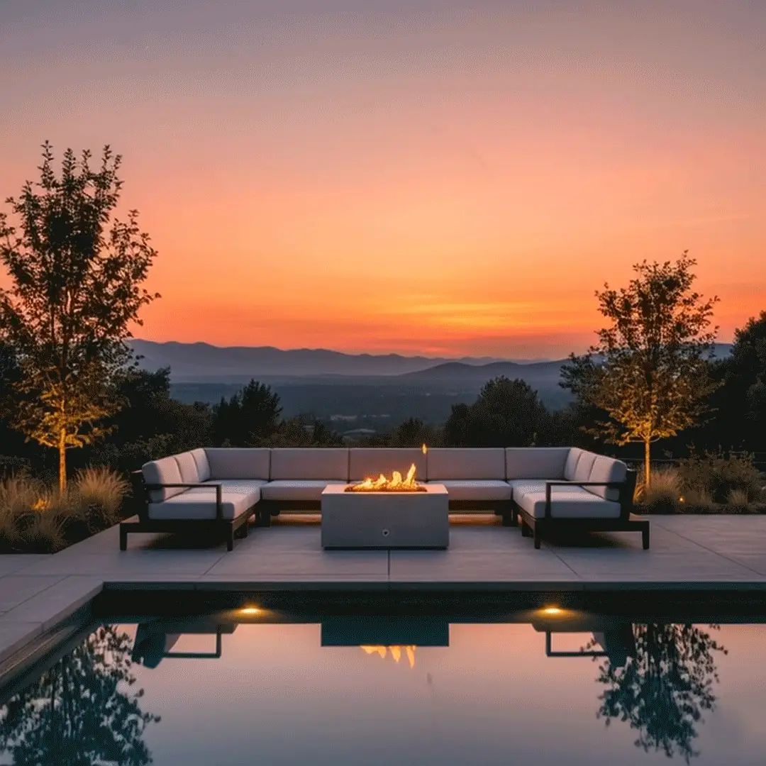 36" Square Gravity Concrete (GFRC) Fire Pit - Natural Gas - Push Button Spark Ignition - Natural Gray by Starfire Designs - Image 6
