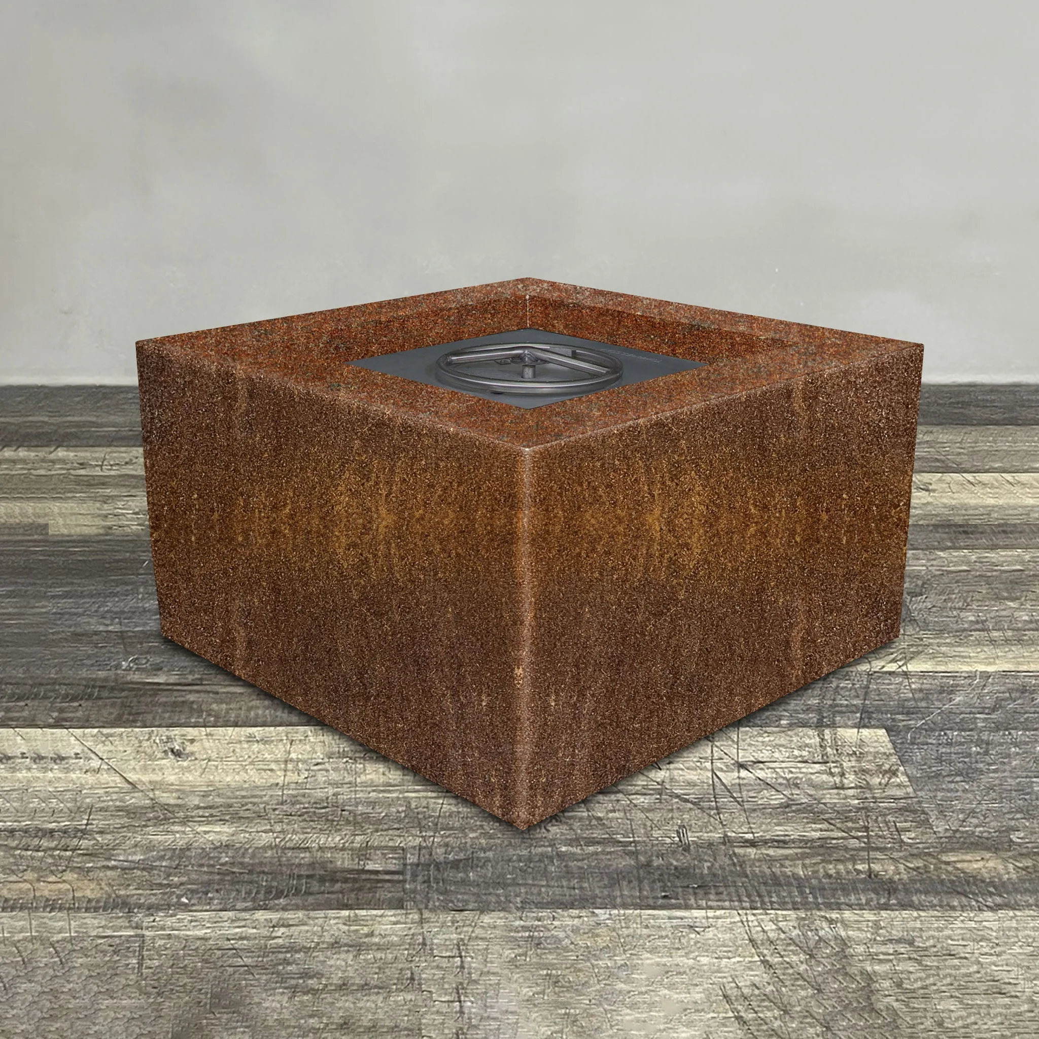 36" Square Gravity Corten Steel Fire Pit by Starfire Designs - Image 3