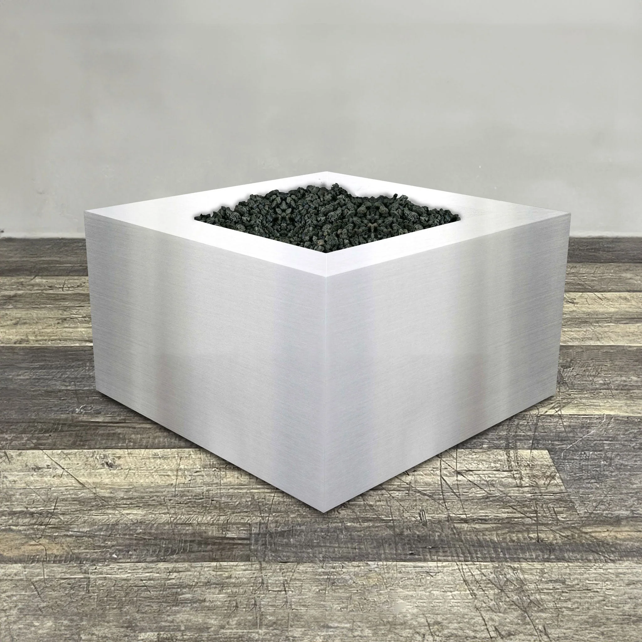36" Square Gravity Stainless Steel Fire Pit - Natural Gas - 110V Electronic Ignition System by Starfire Designs - Image 2