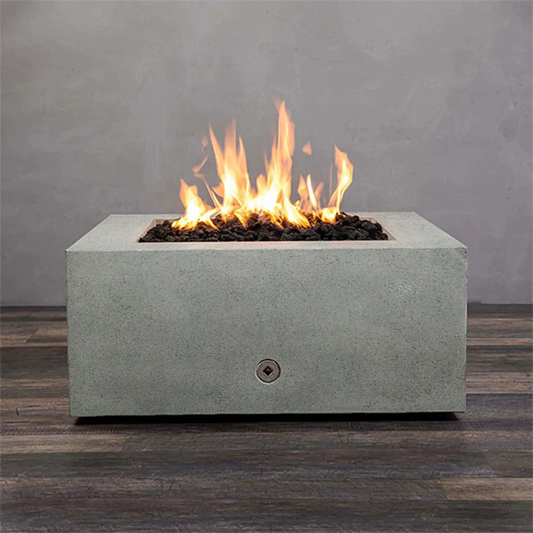36" Square Rustic Gravity Concrete (GFRC) Fire Pit by Starfire Designs