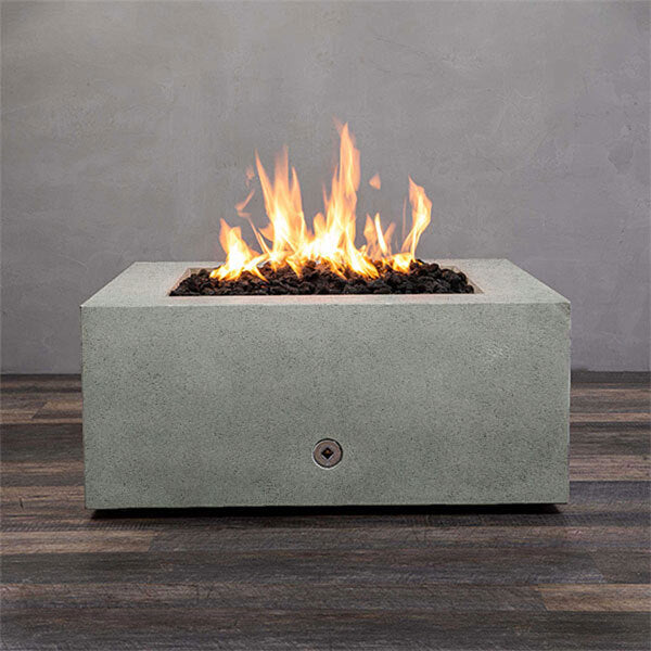 36" Square Rustic Gravity Concrete (GFRC) Fire Pit by Starfire Designs - Image 9