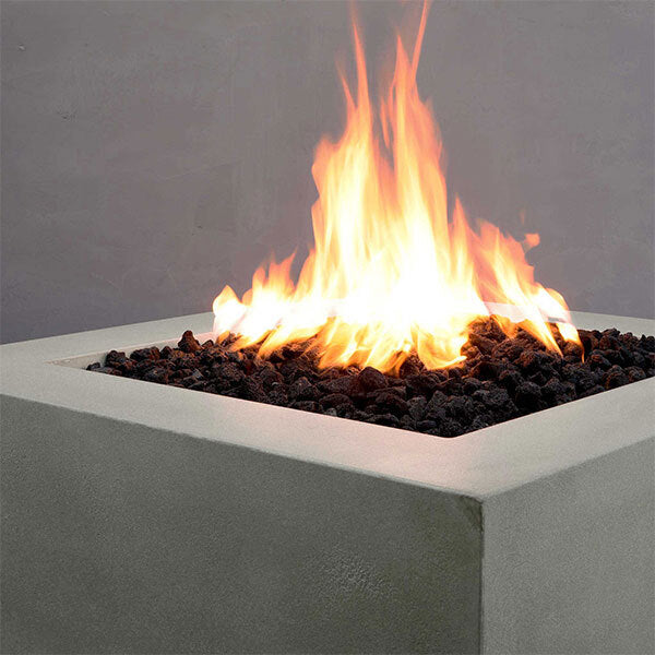 36" Square Rustic Gravity Concrete (GFRC) Fire Pit - Natural Gas - Match Lit Ignition - Natural Gray by Starfire Designs - Image 3