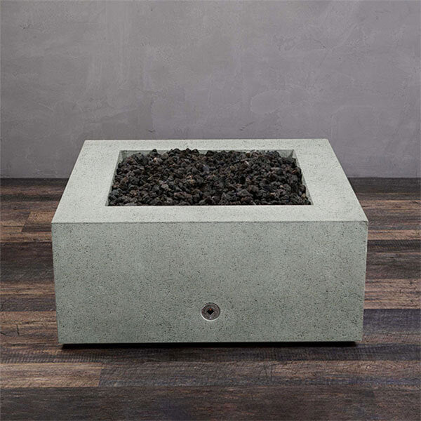 36" Square Rustic Gravity Concrete (GFRC) Fire Pit - Natural Gas - Match Lit Ignition - Natural Gray by Starfire Designs - Image 9
