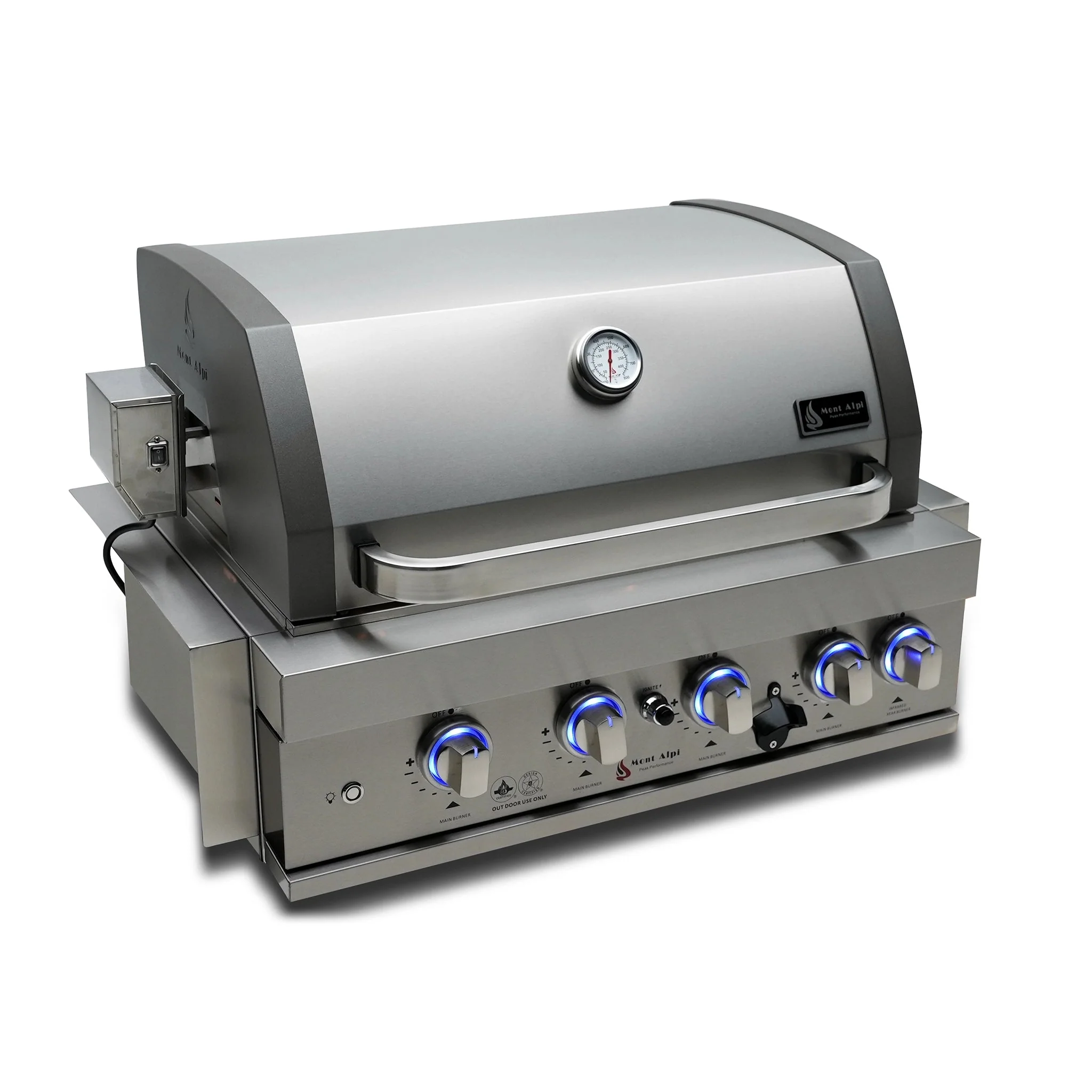 4-Burner with Rotisserie Kit 32" Stainless Steel Propane Gas Built In Grill - MABi400 by Mont Alpi - Image 3