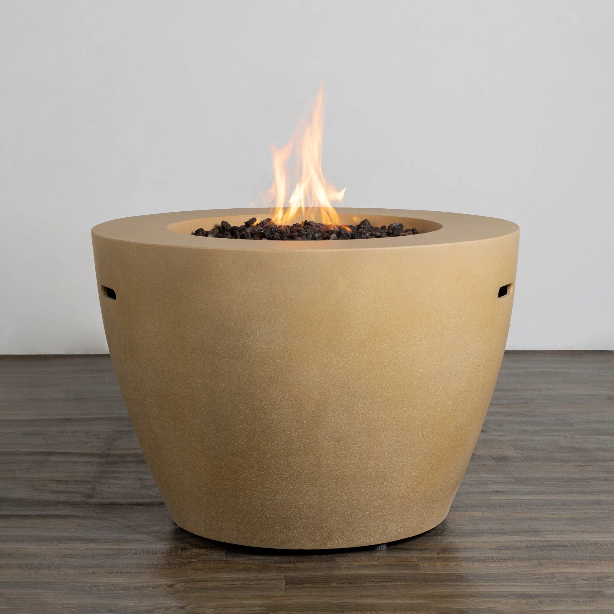 42" Round Beton Concrete (GFRC) Gas Fire Bowl with Hidden Propane Tank by Starfire Designs - Image 3