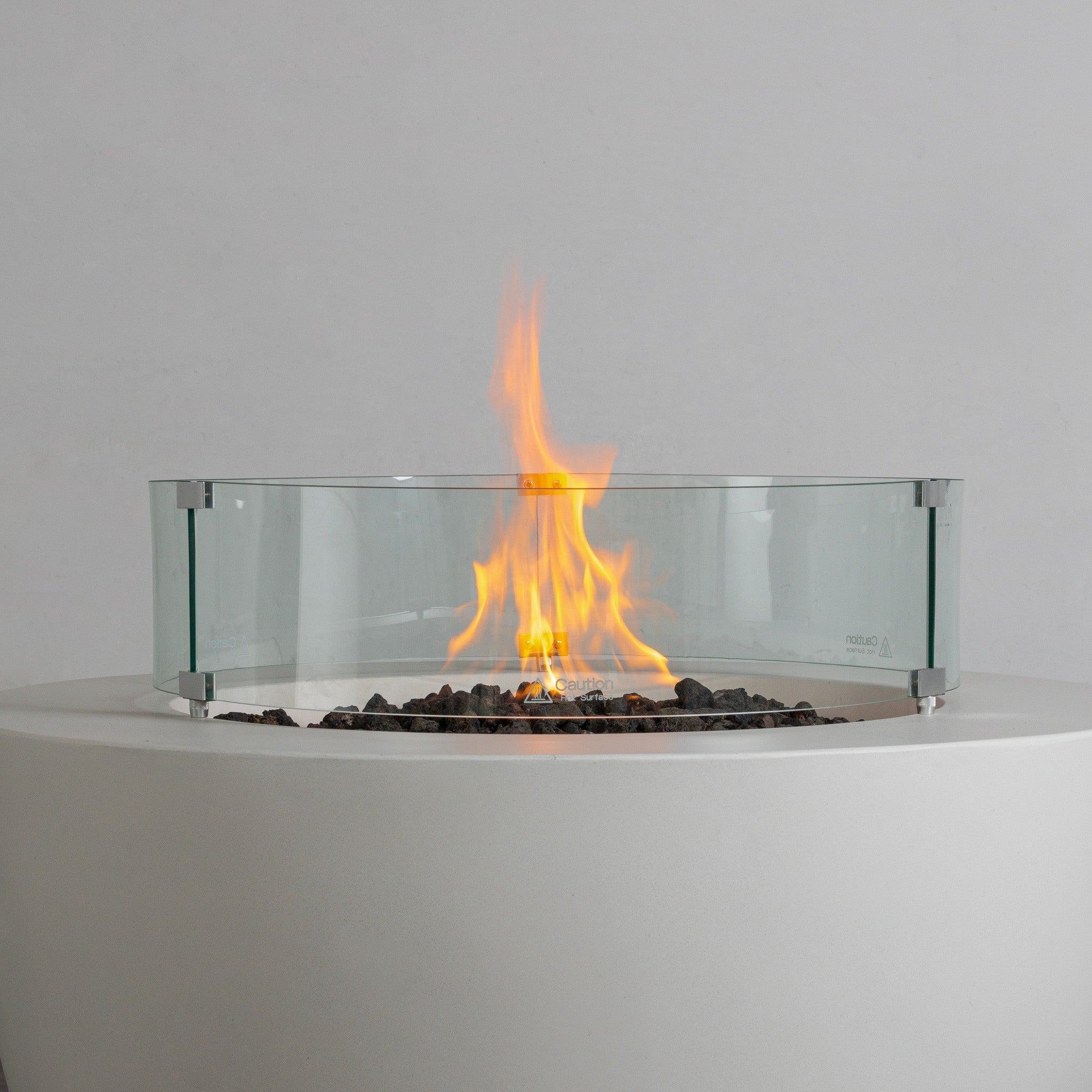 42" Round Beton Concrete (GFRC) Gas Fire Bowl with Hidden Propane Tank - White by Starfire Designs - Image 6