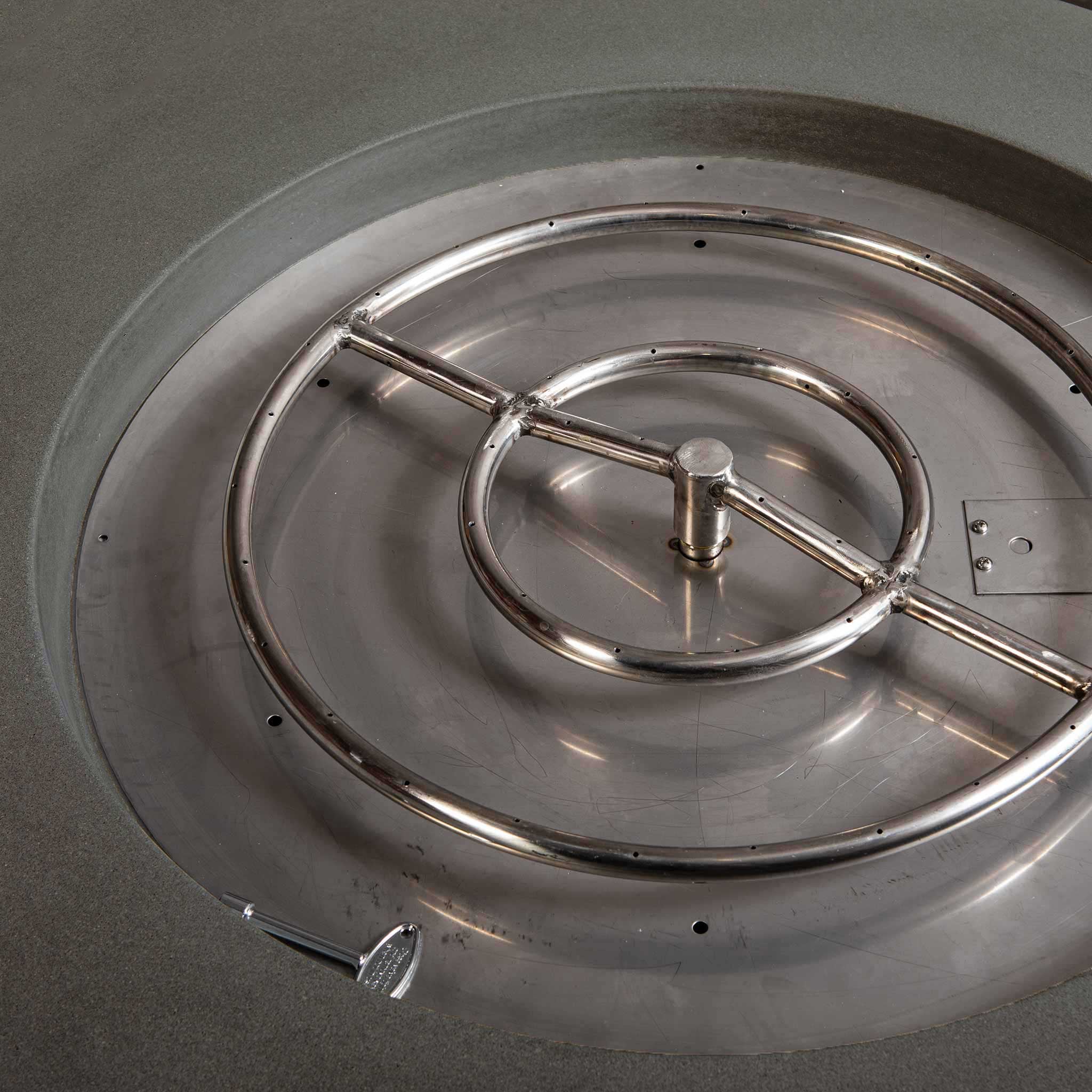 45" Round Gravity Concrete (GFRC) Fire Pit - Natural Gas - 110V Electronic Ignition System - Brown by Starfire Designs - Image 16