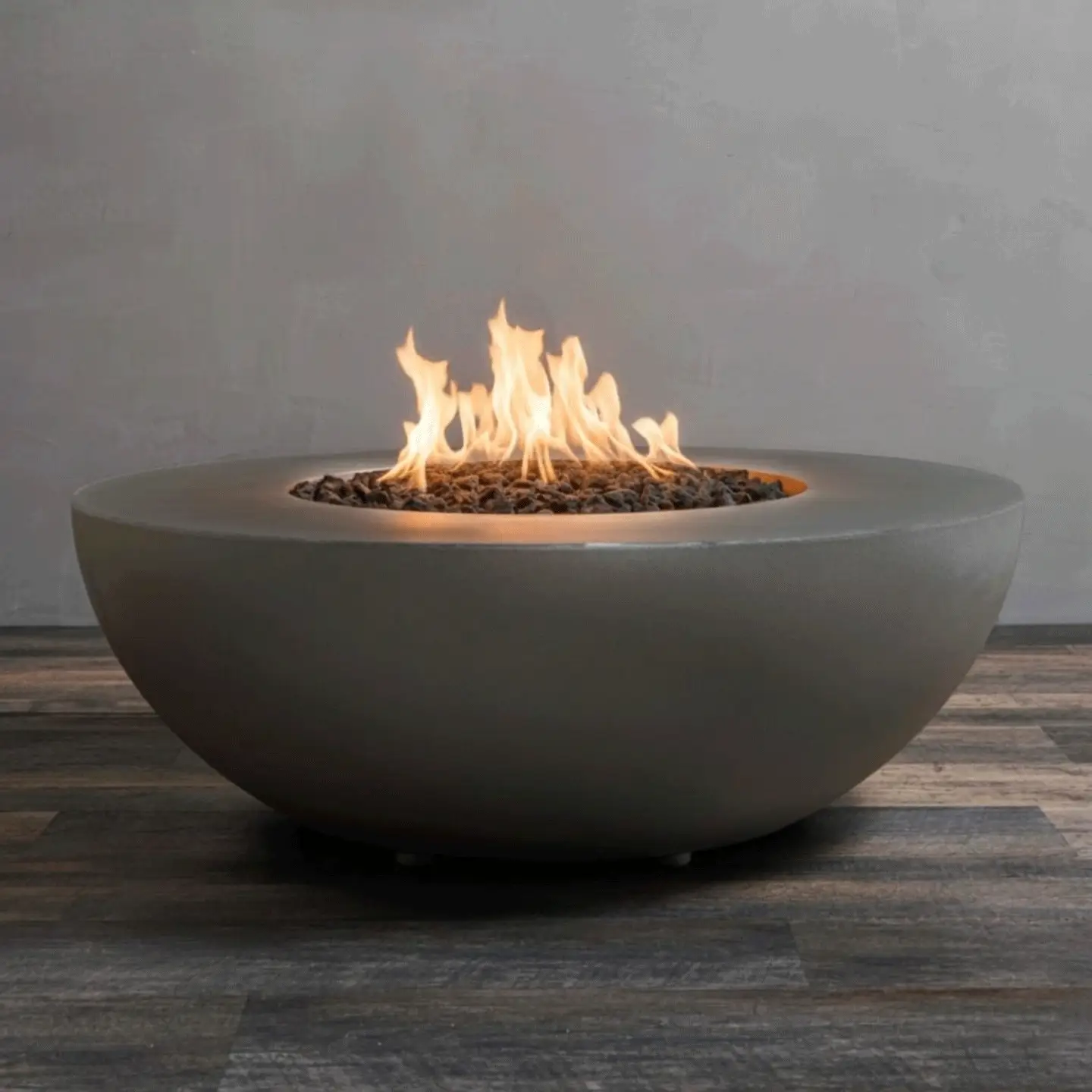 45" Round Gravity Concrete (GFRC) Fire Pit - Natural Gas - 110V Electronic Ignition System - Brown by Starfire Designs - Image 2