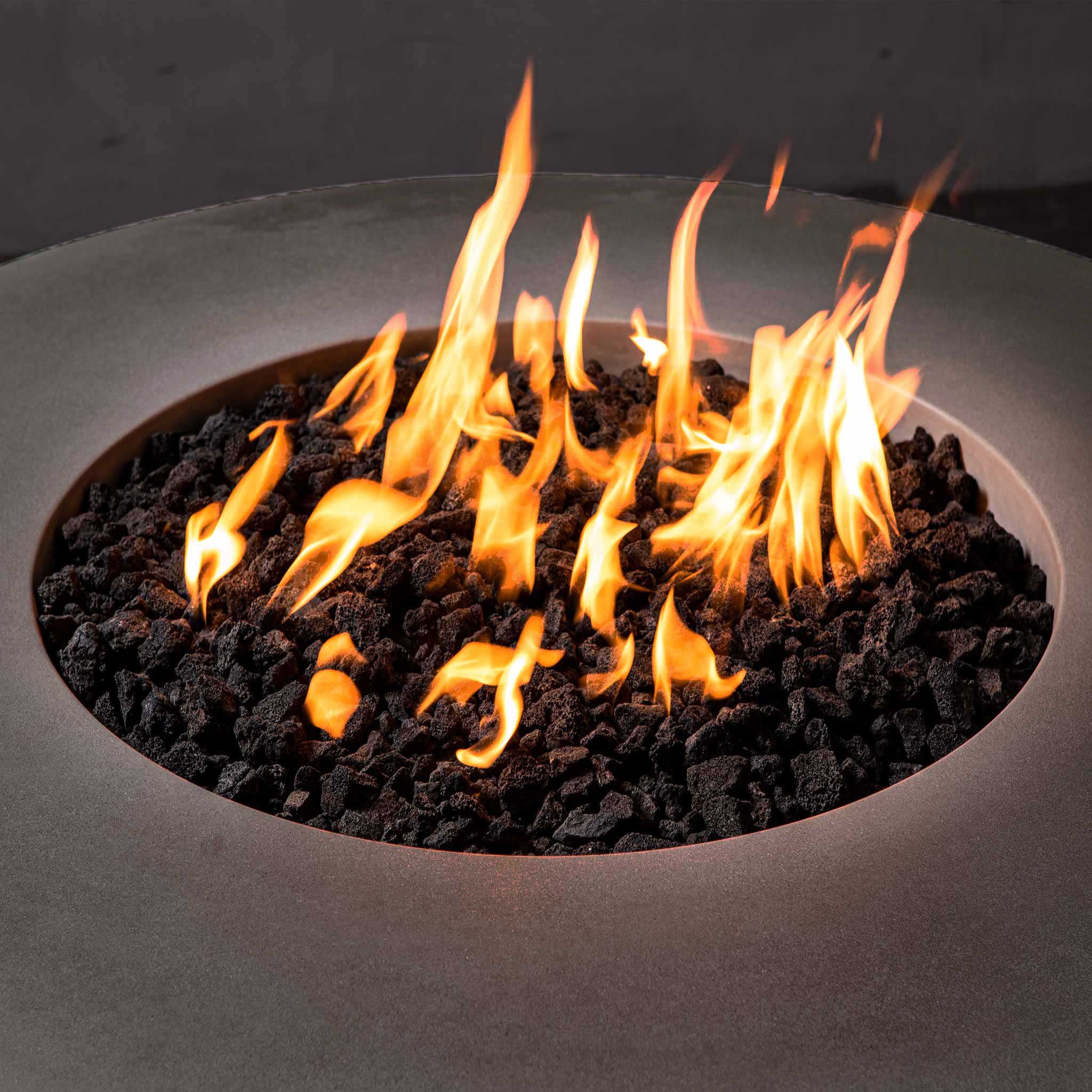 45" Round Gravity Concrete (GFRC) Fire Pit - Natural Gas - 110V Electronic Ignition System - Brown by Starfire Designs - Image 11