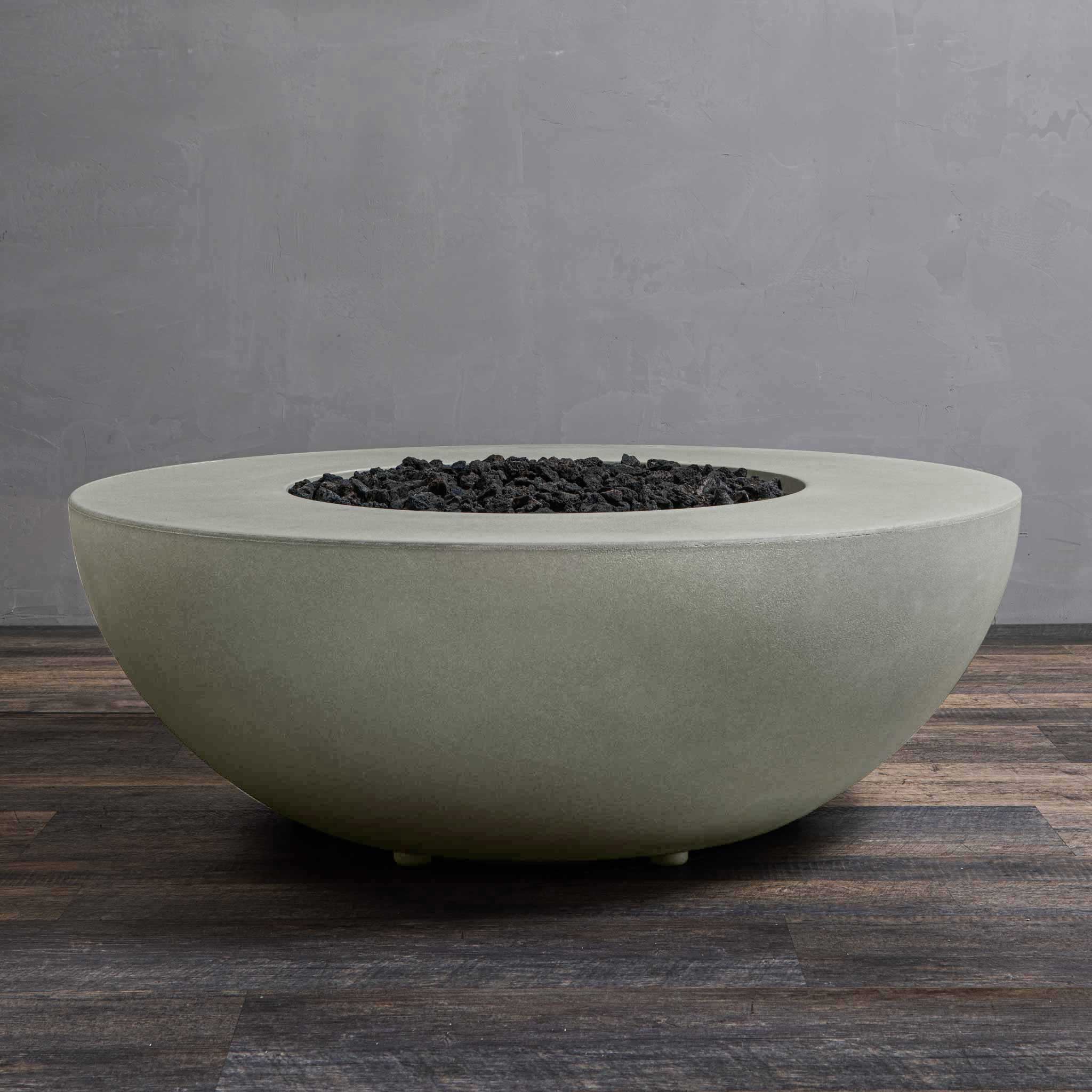 45" Round Gravity Concrete (GFRC) Fire Pit - Natural Gas - Push Button Spark Ignition - Natural Gray by Starfire Designs - Image 10