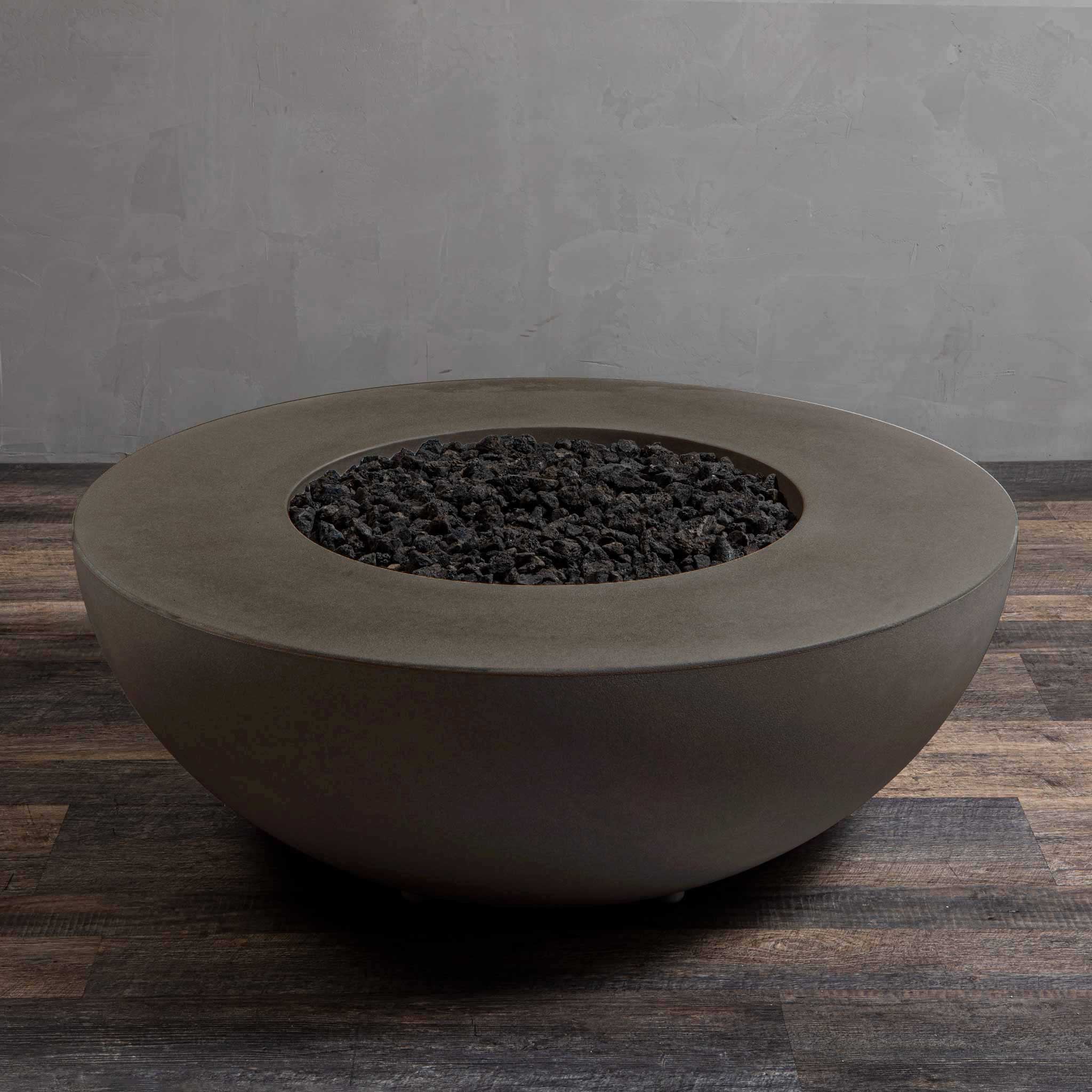 45" Round Gravity Concrete (GFRC) Fire Pit - Natural Gas - Push Button Spark Ignition - Natural Gray by Starfire Designs - Image 11