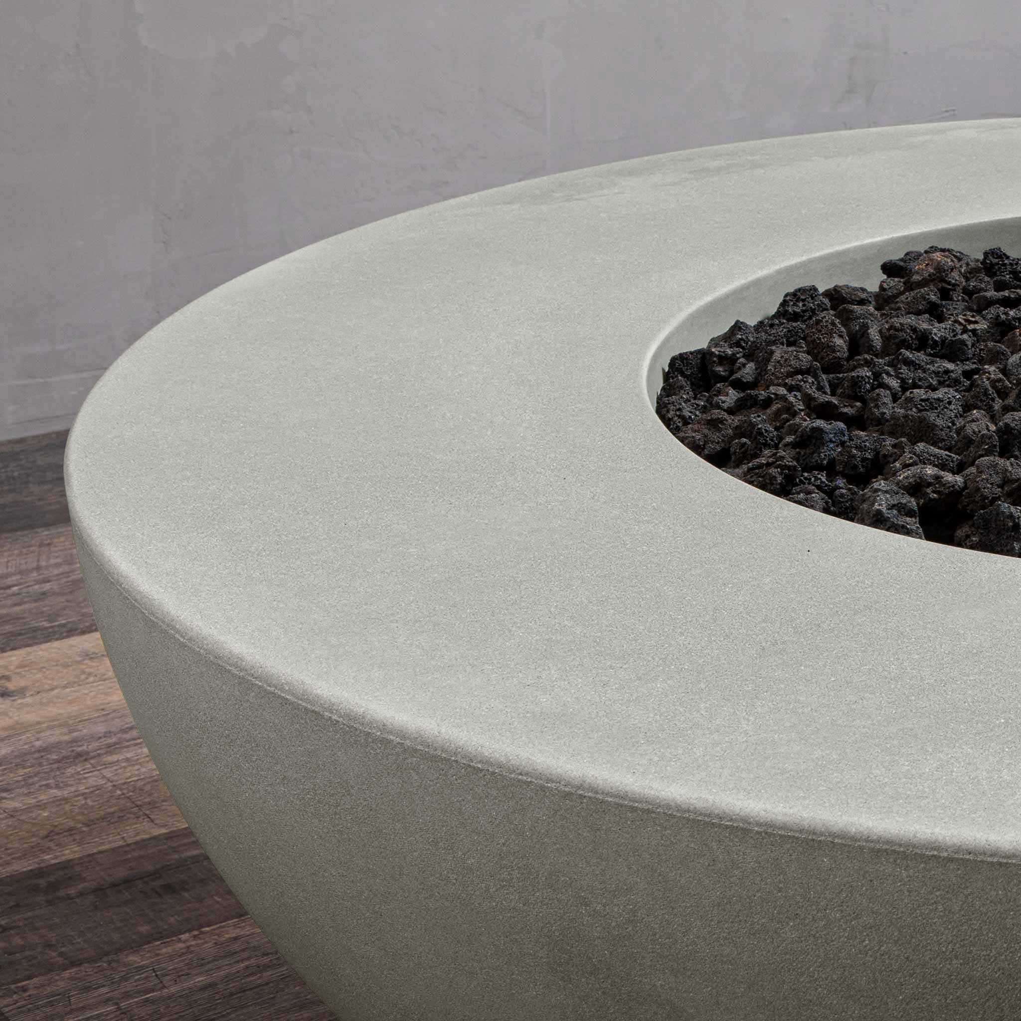 45" Round Gravity Concrete (GFRC) Fire Pit - Natural Gas - Push Button Spark Ignition - Natural Gray by Starfire Designs - Image 12