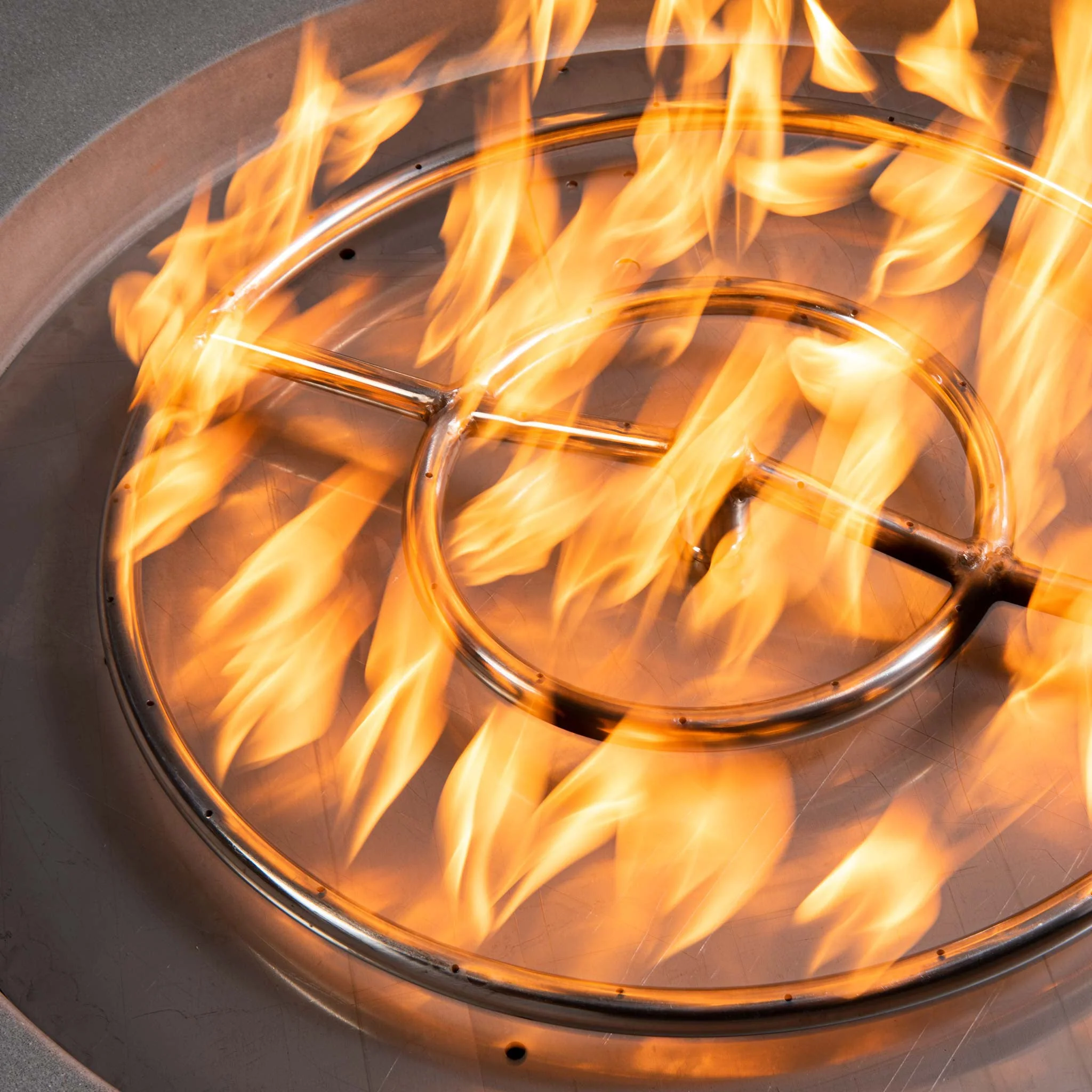45" Round Gravity Concrete (GFRC) Fire Pit - Natural Gas - Push Button Spark Ignition - Natural Gray by Starfire Designs - Image 13