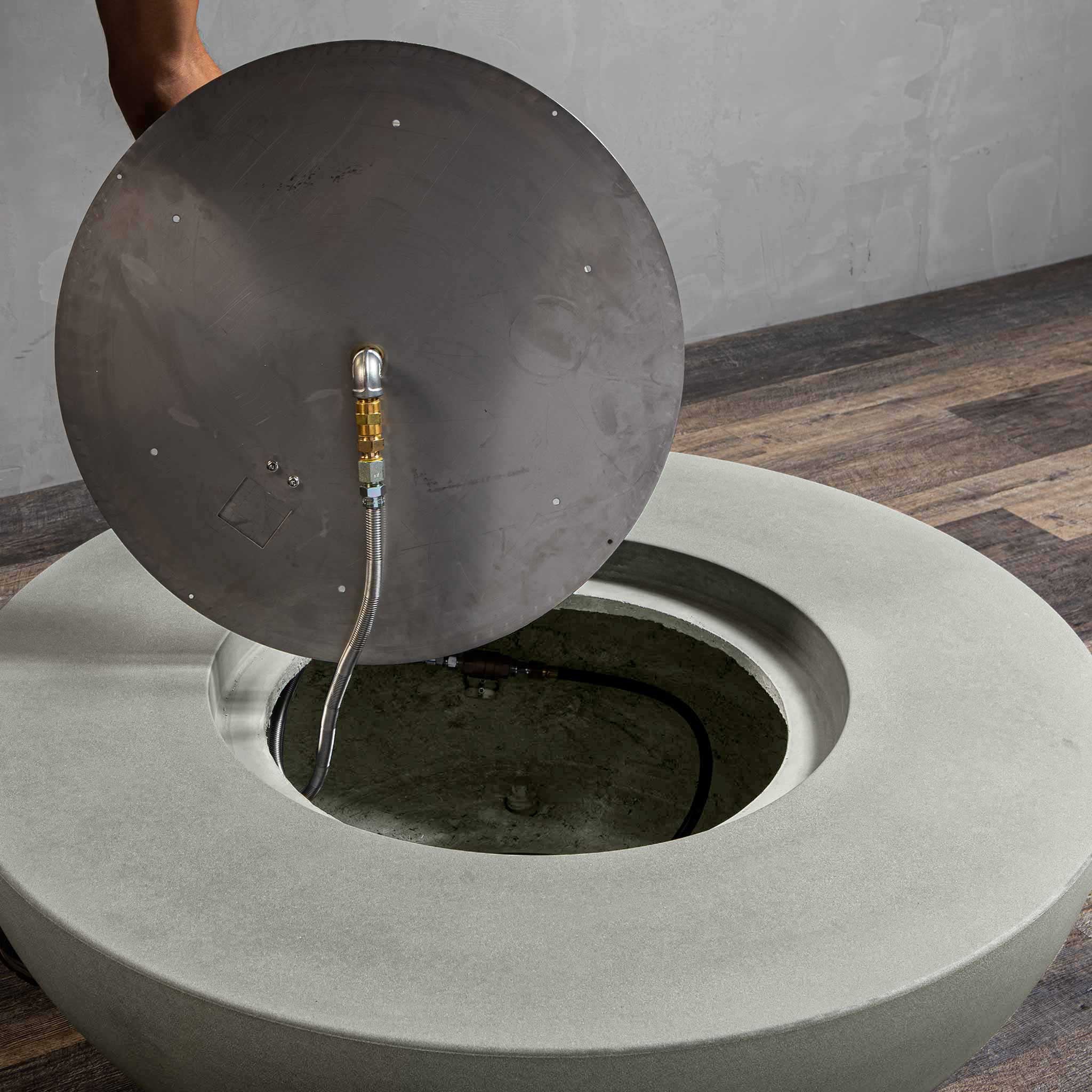 45" Round Gravity Concrete (GFRC) Fire Pit - Natural Gas - Push Button Spark Ignition - Natural Gray by Starfire Designs - Image 15