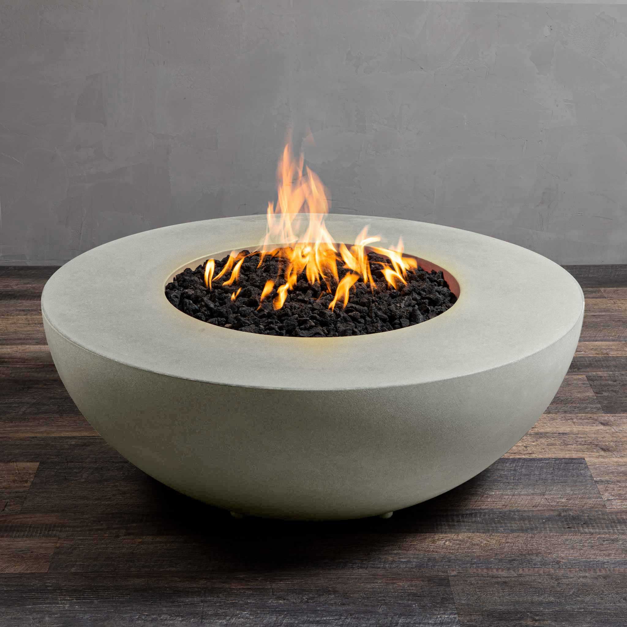 45" Round Gravity Concrete (GFRC) Fire Pit - Natural Gas - Push Button Spark Ignition - Natural Gray by Starfire Designs - Image 3