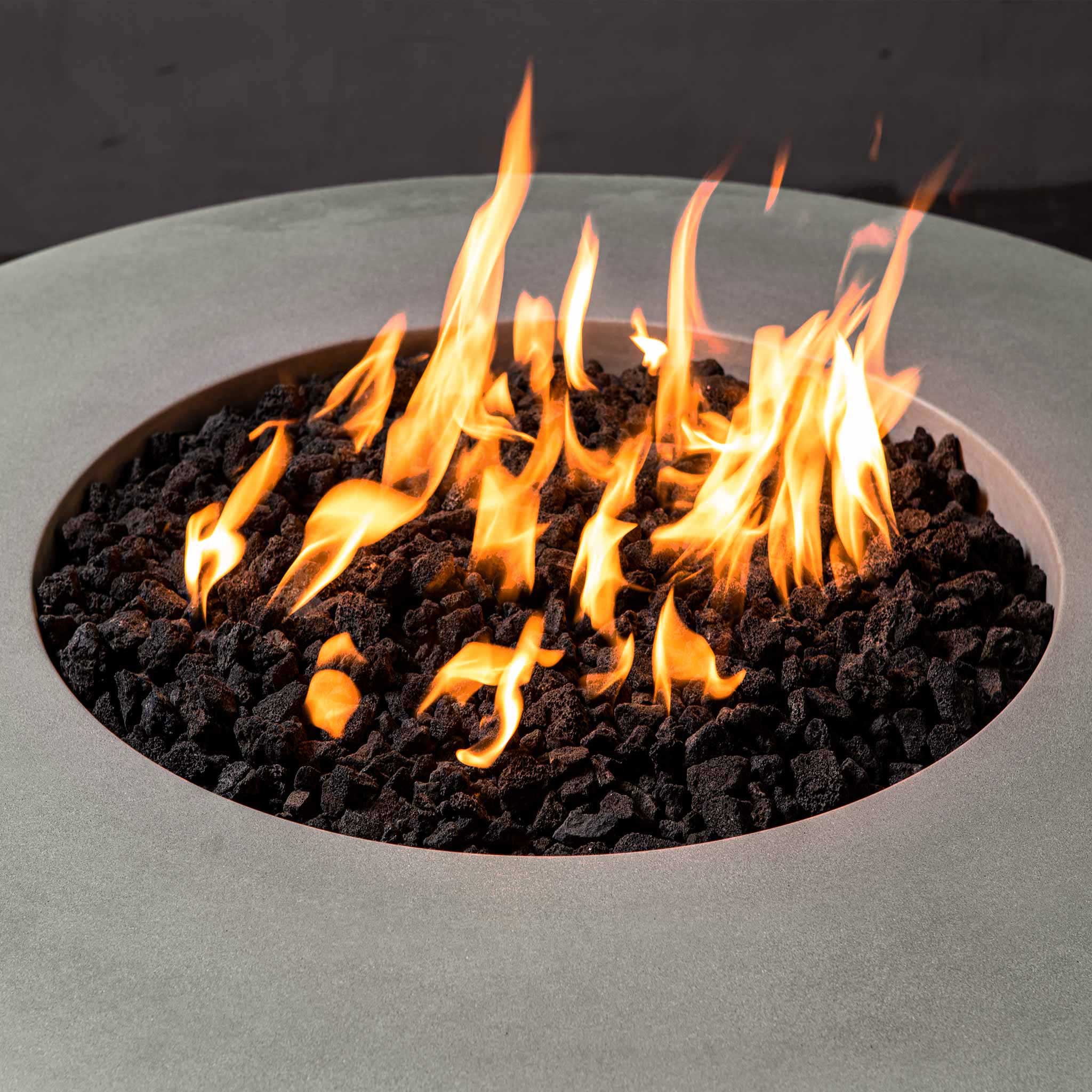 45" Round Gravity Concrete (GFRC) Fire Pit - Natural Gas - Push Button Spark Ignition - Natural Gray by Starfire Designs - Image 9