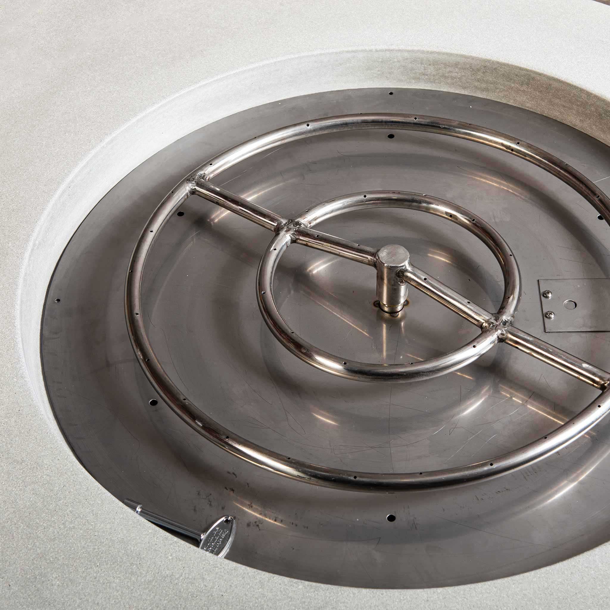 45" Round Gravity Concrete (GFRC) Fire Pit - Natural Gas - 110V Electronic Ignition System - White by Starfire Designs - Image 16