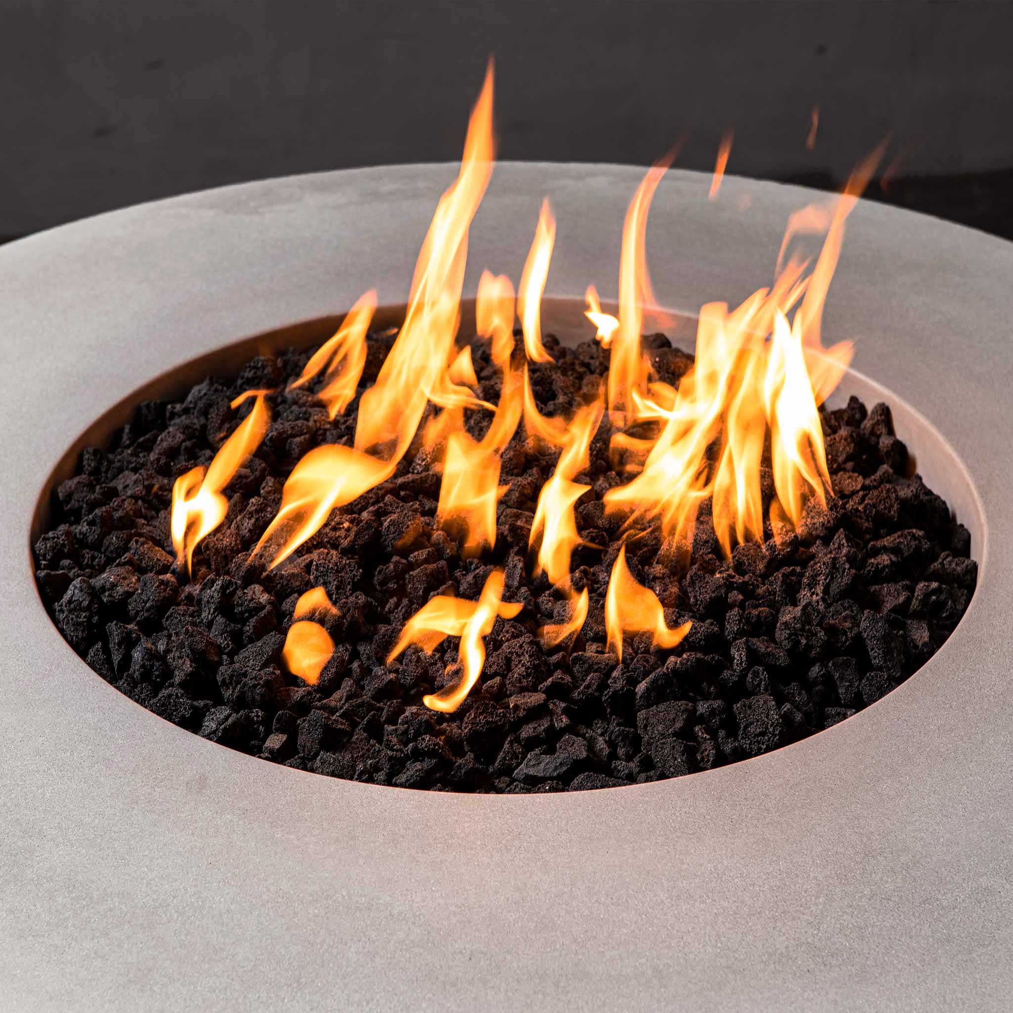 45" Round Gravity Concrete (GFRC) Fire Pit - Natural Gas - 110V Electronic Ignition System - White by Starfire Designs - Image 11