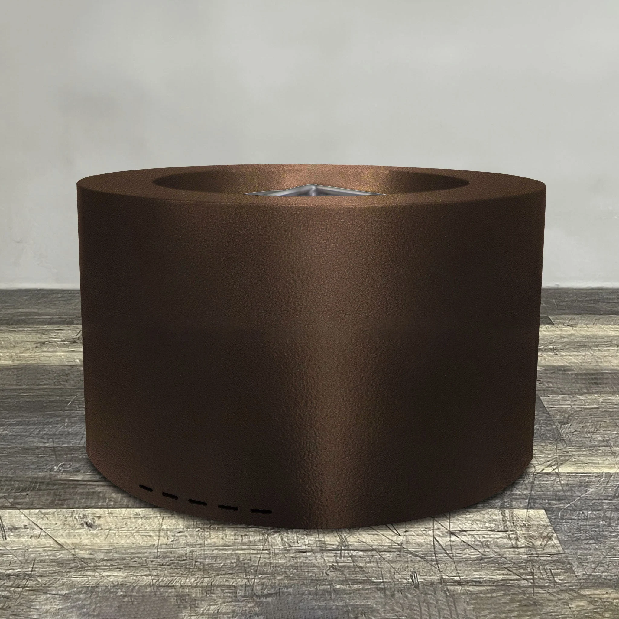 45" Round Gravity Powder Coated Steel Fire Pit - Natural Gas - 110V CSA Hi/Lo Electronic Ignition System w/Bluetooth & Handheld Remote - Bronze Hammertone by Starfire Designs - Image 4