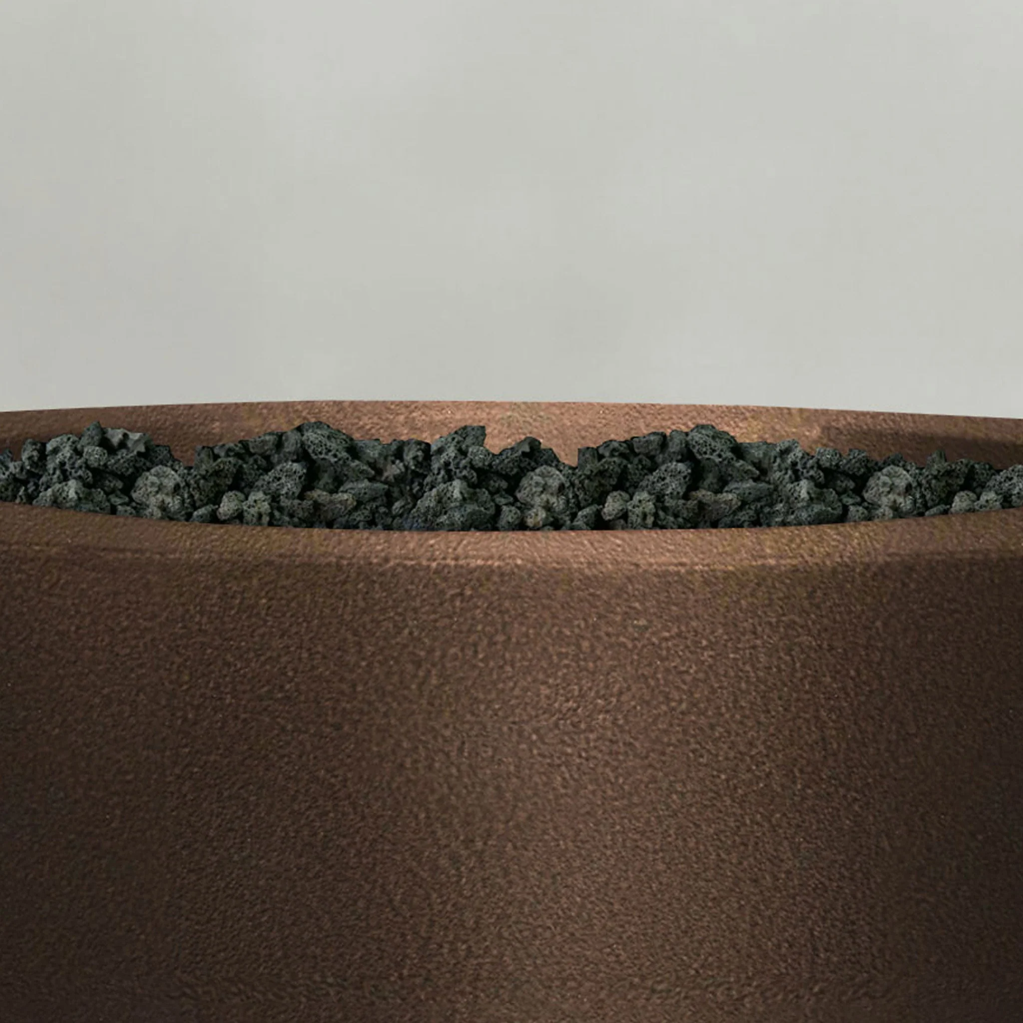 45" Round Gravity Powder Coated Steel Fire Pit - Natural Gas - 110V CSA Hi/Lo Electronic Ignition System w/Bluetooth & Handheld Remote - Bronze Hammertone by Starfire Designs - Image 6