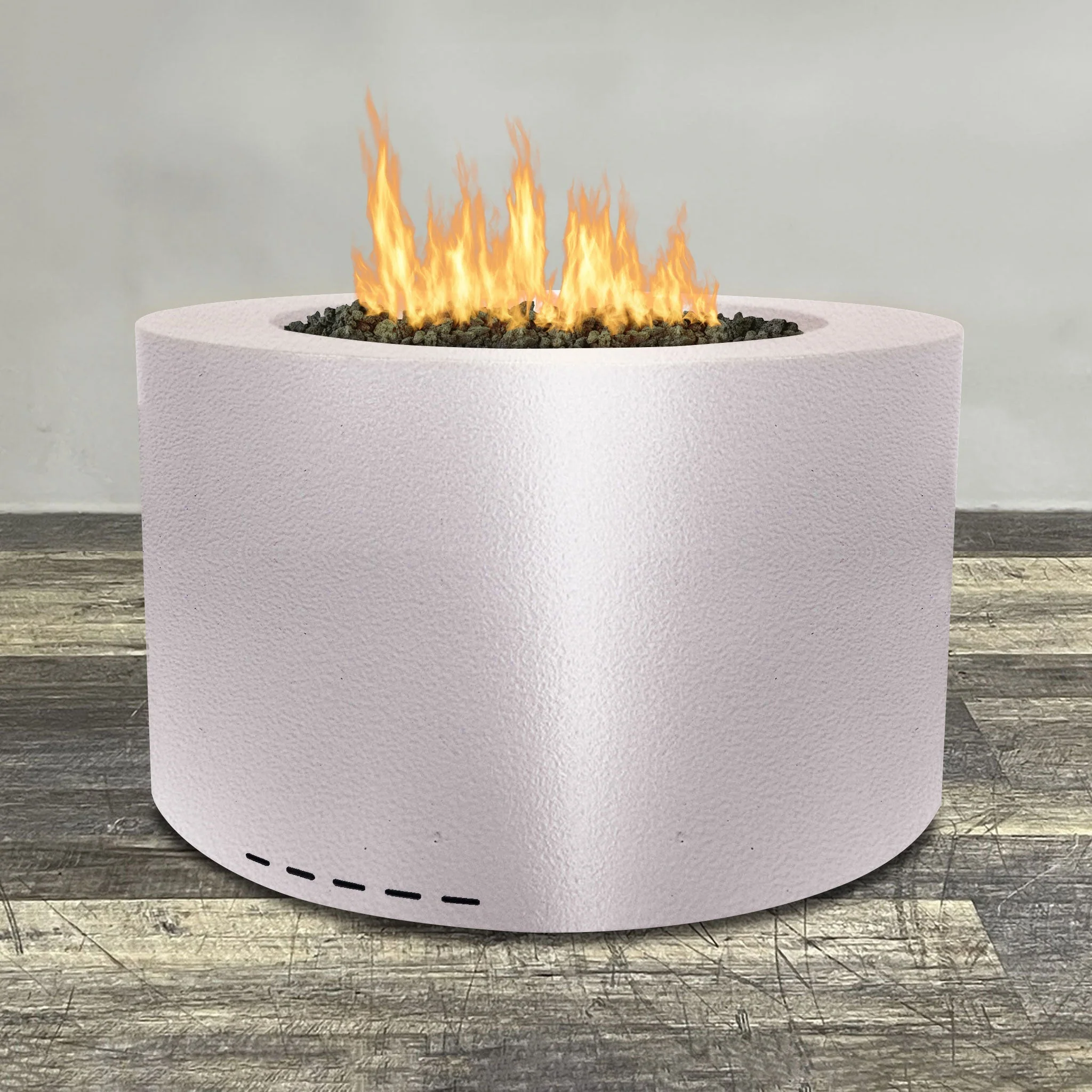 45" Round Gravity Powder Coated Steel Fire Pit - Propane Gas Hardline - by Starfire Designs